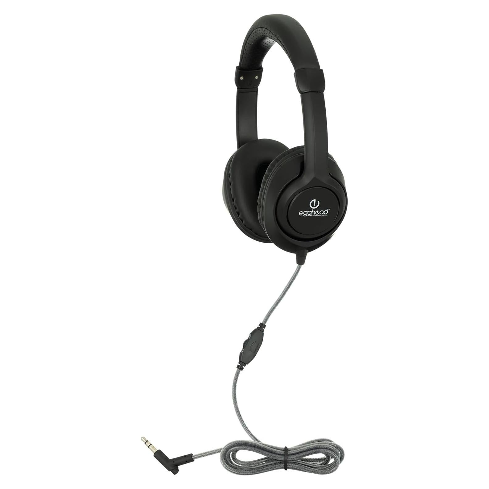 Auriculares Deluxe Egghead® 40mm con cable Tri-Shield - Negro