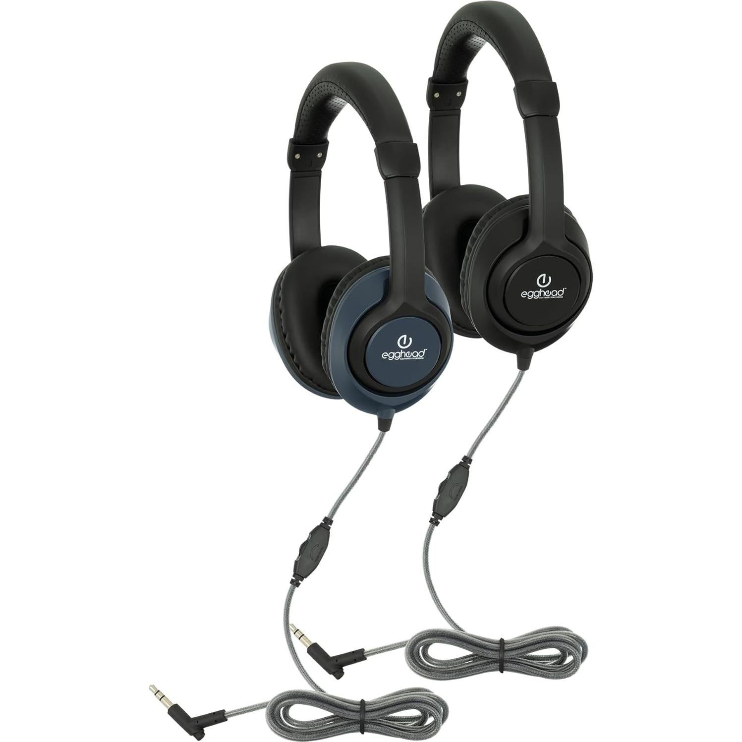 Auriculares Deluxe Egghead® 40mm con cable Tri-Shield - Negro