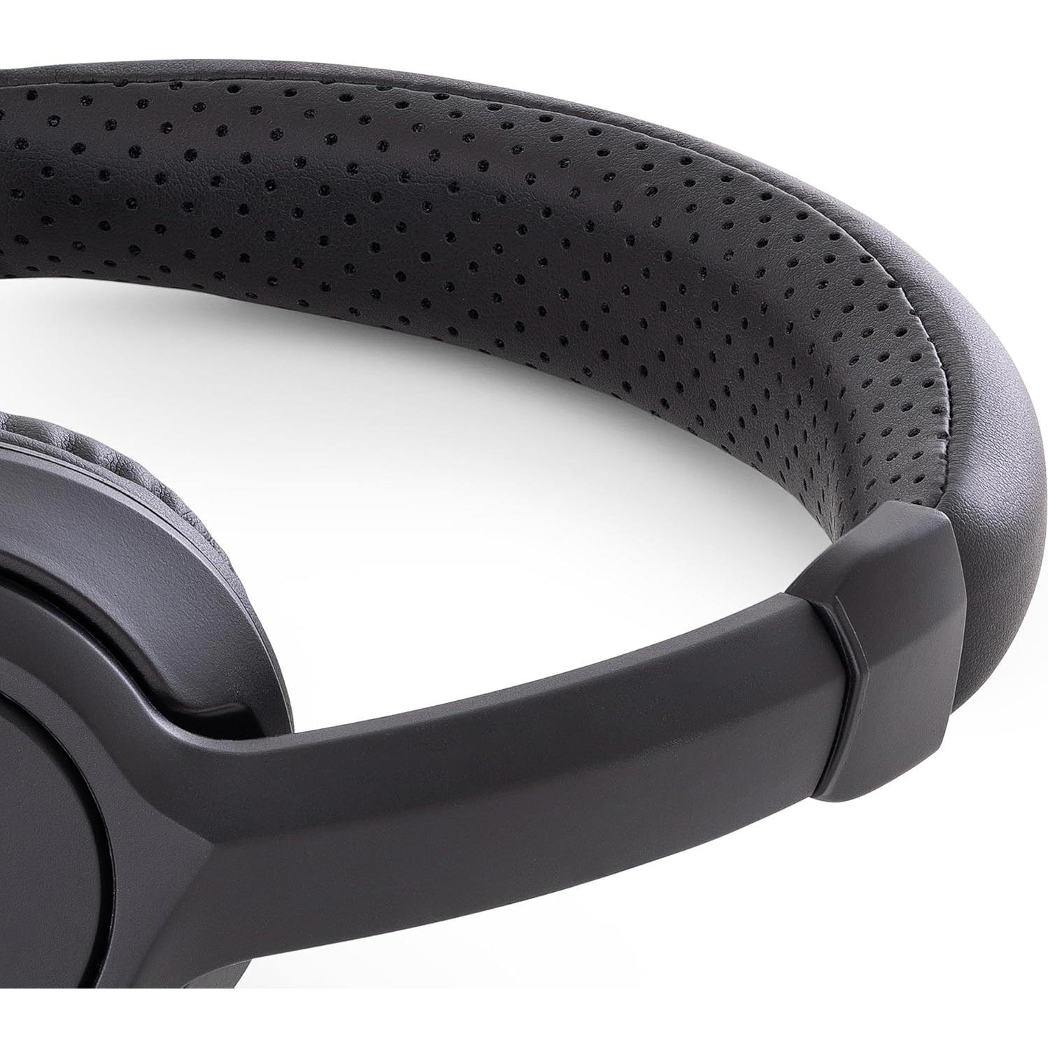 Auriculares Deluxe Egghead® 40mm con cable Tri-Shield - Negro