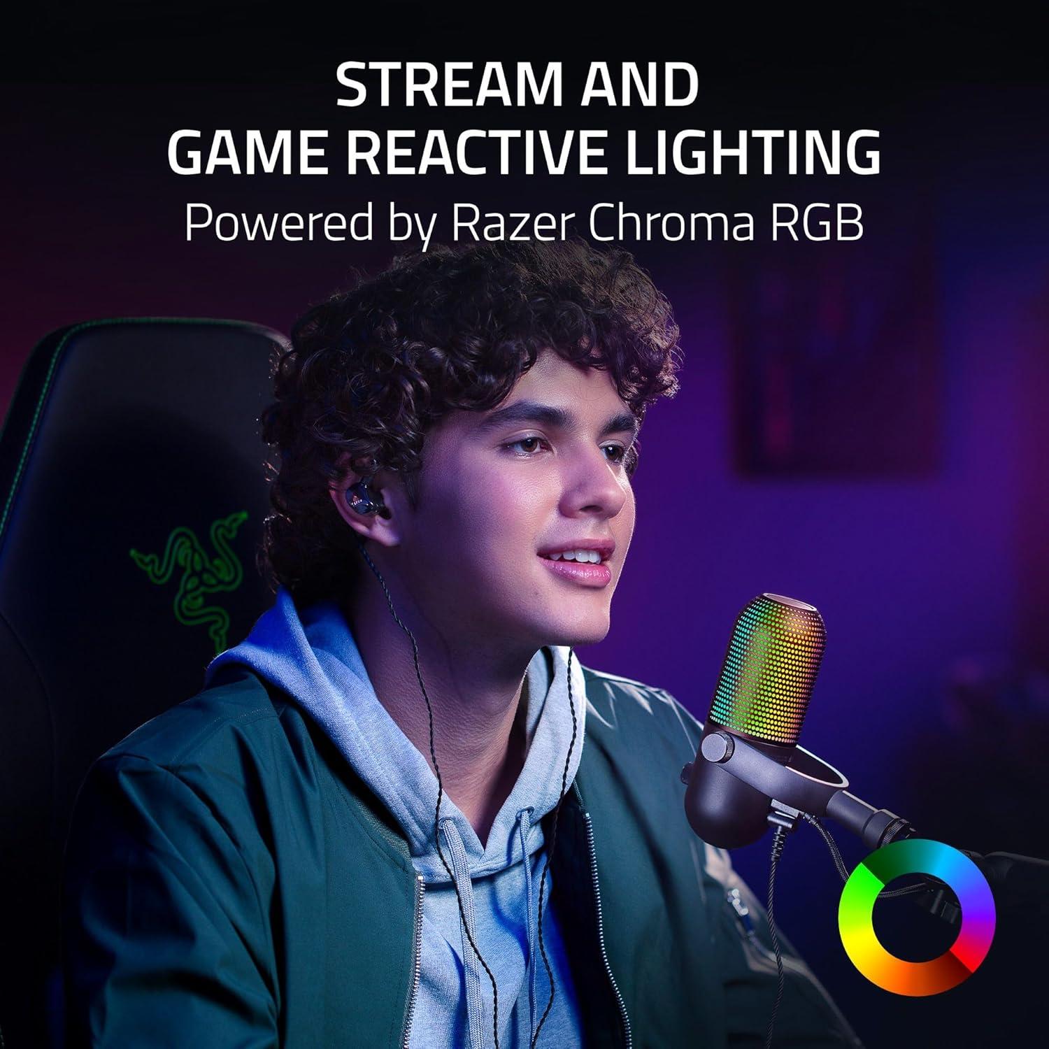 Micrófono USB Razer Seiren V3 Chroma - Iluminación RGB y Control Táctil