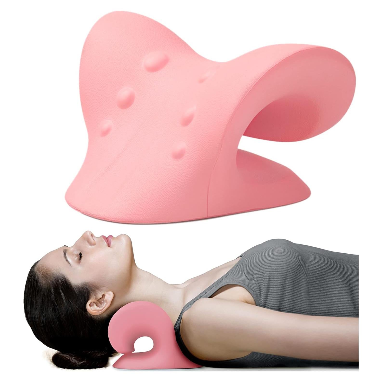RESTCLOUD Almohada de Tracción Cervical Rosa para Alivio