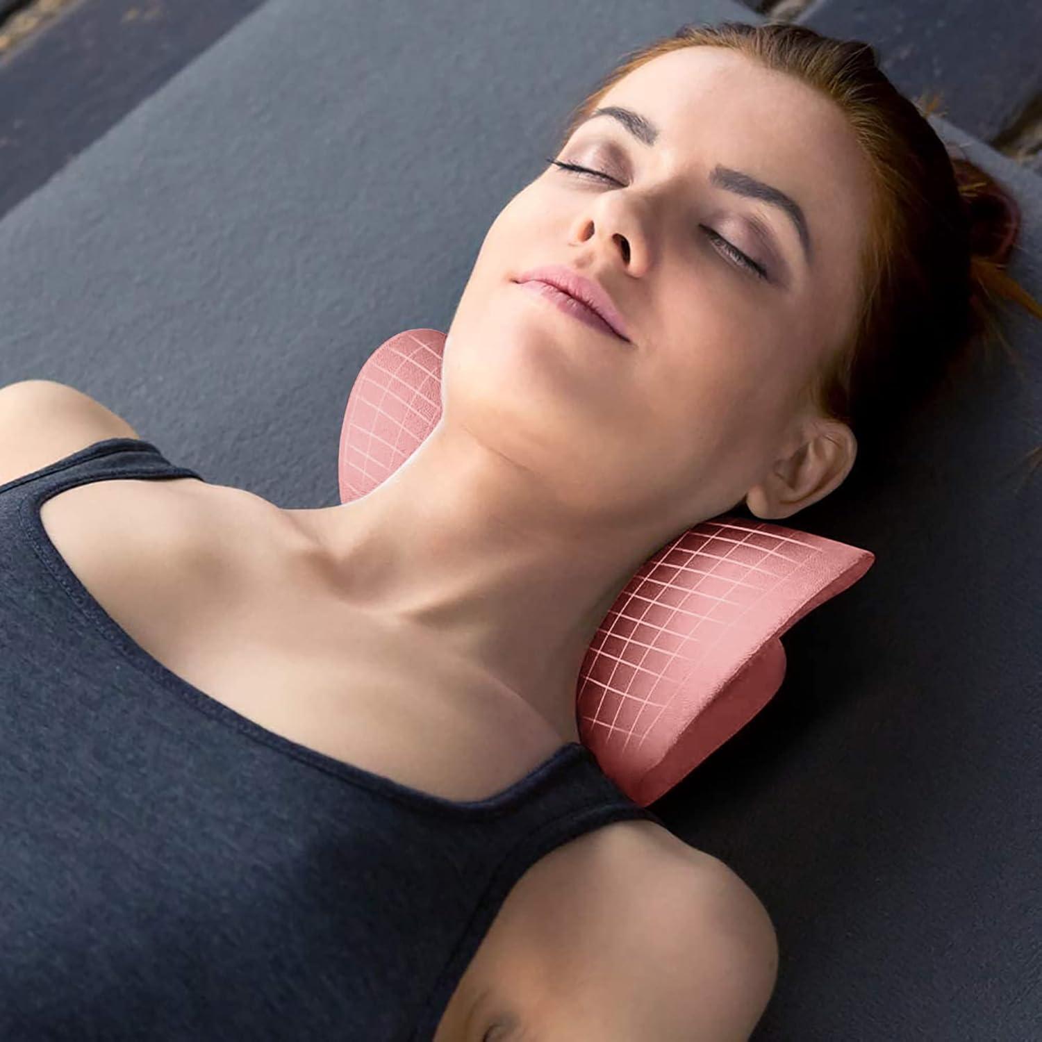 RESTCLOUD Almohada de Tracción Cervical Rosa para Alivio