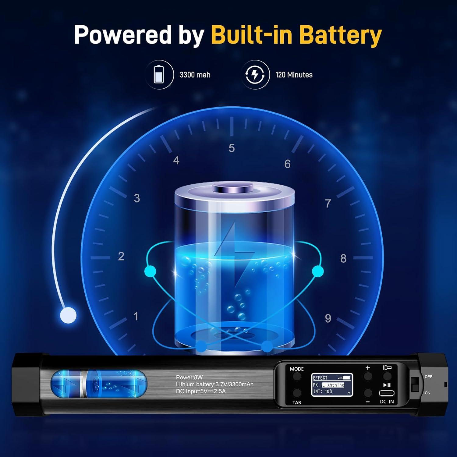 Luz de Tubo LED RGB GVM BX8C 40.64 cm con Control Bluetooth