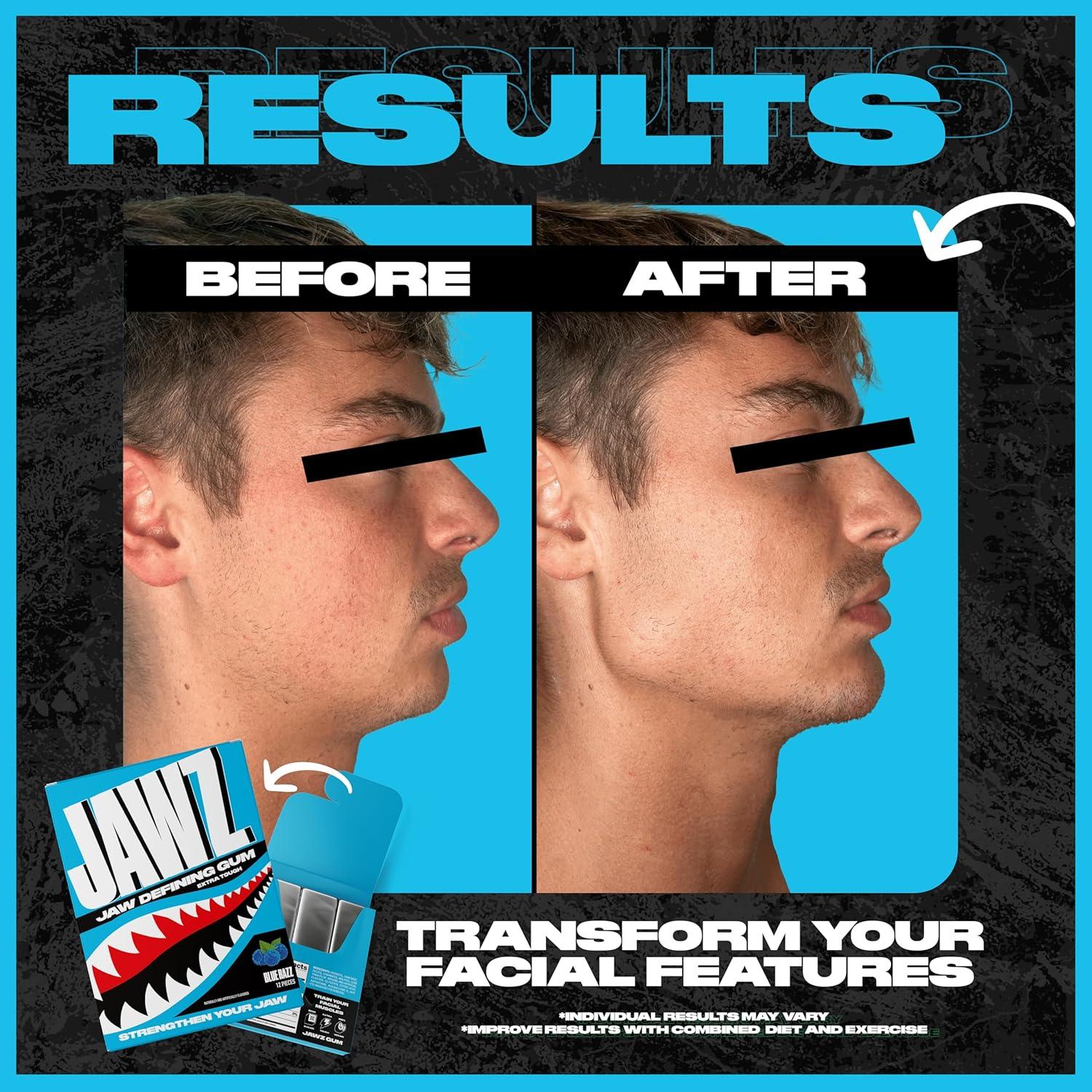 Chicle Jawz Gum Blue Razz - 4 Paquetes Sin Azúcar