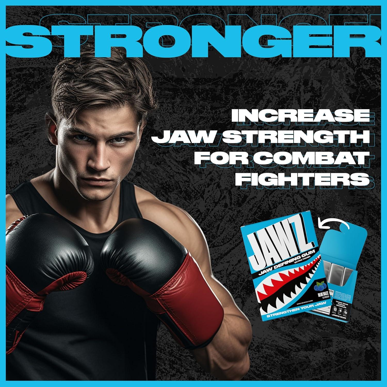 Chicle Jawz Gum Blue Razz - 4 Paquetes Sin Azúcar