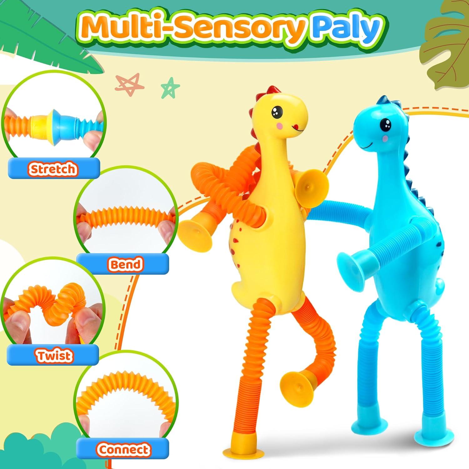 Juguetes Sensoriales de Dinosaurio 4 Pcs CHESLICR para Niños