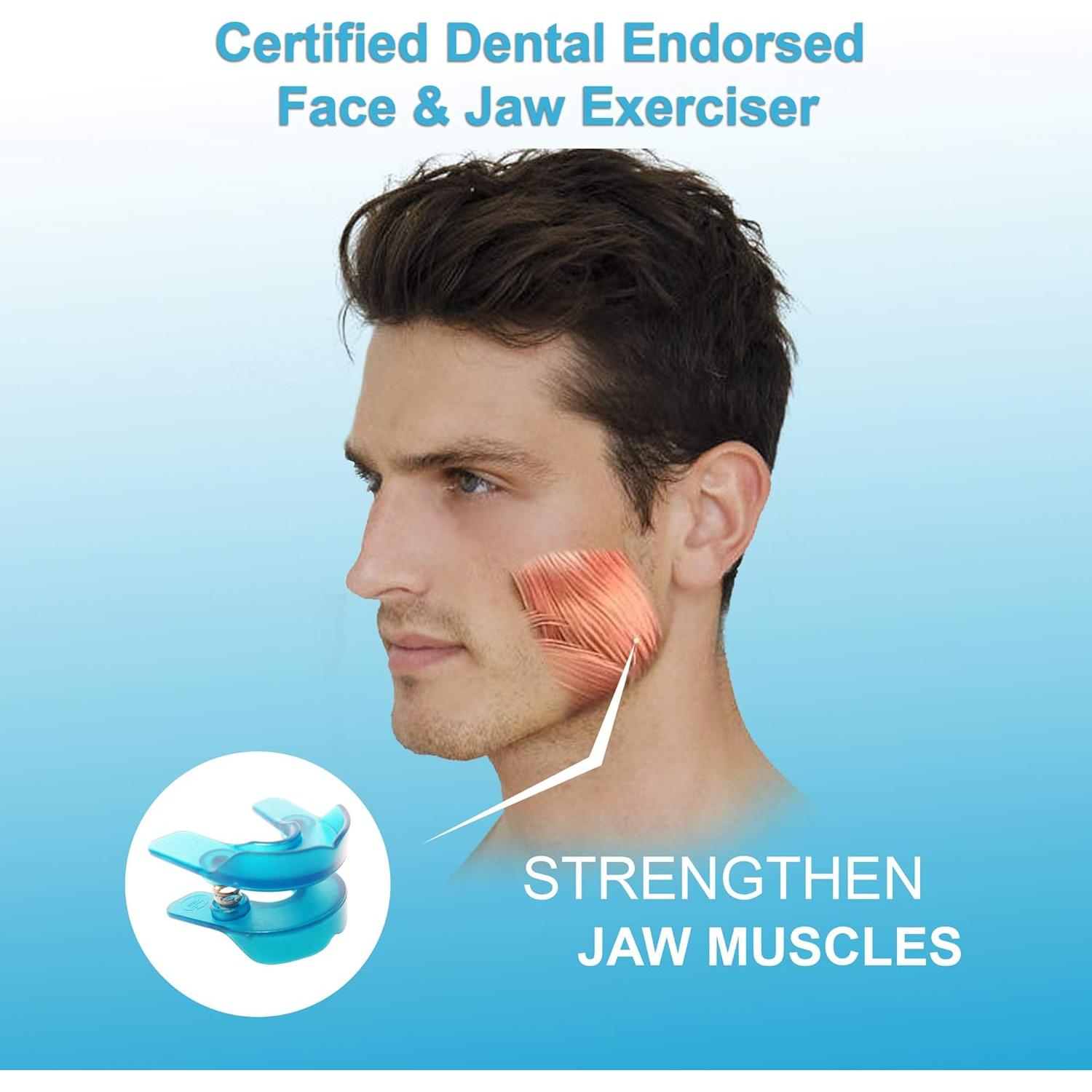 Ejercitador de Mandíbula JawFlex para Tonificar Facial - Azul