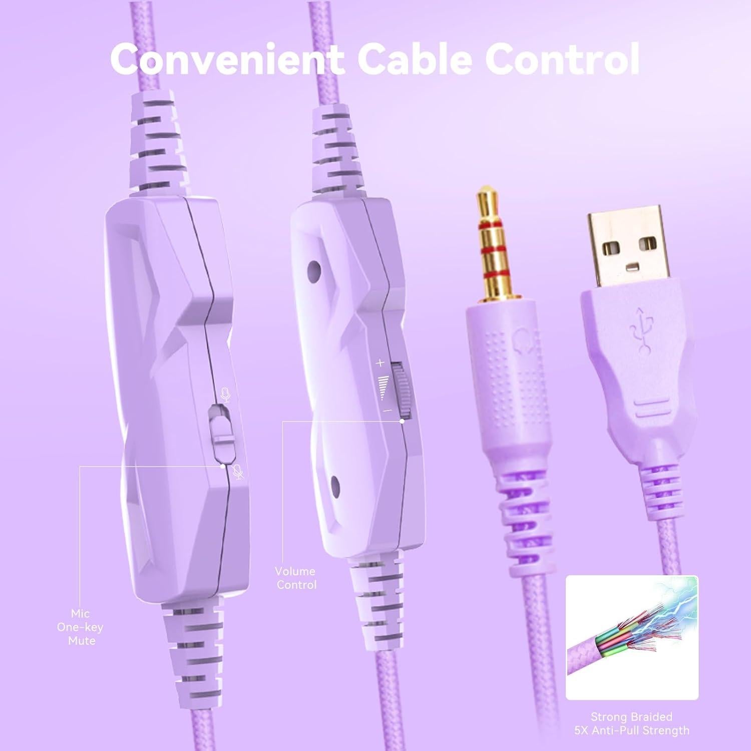 Auriculares Gaming IMYB A36 con Micrófono y RGB 1.98m