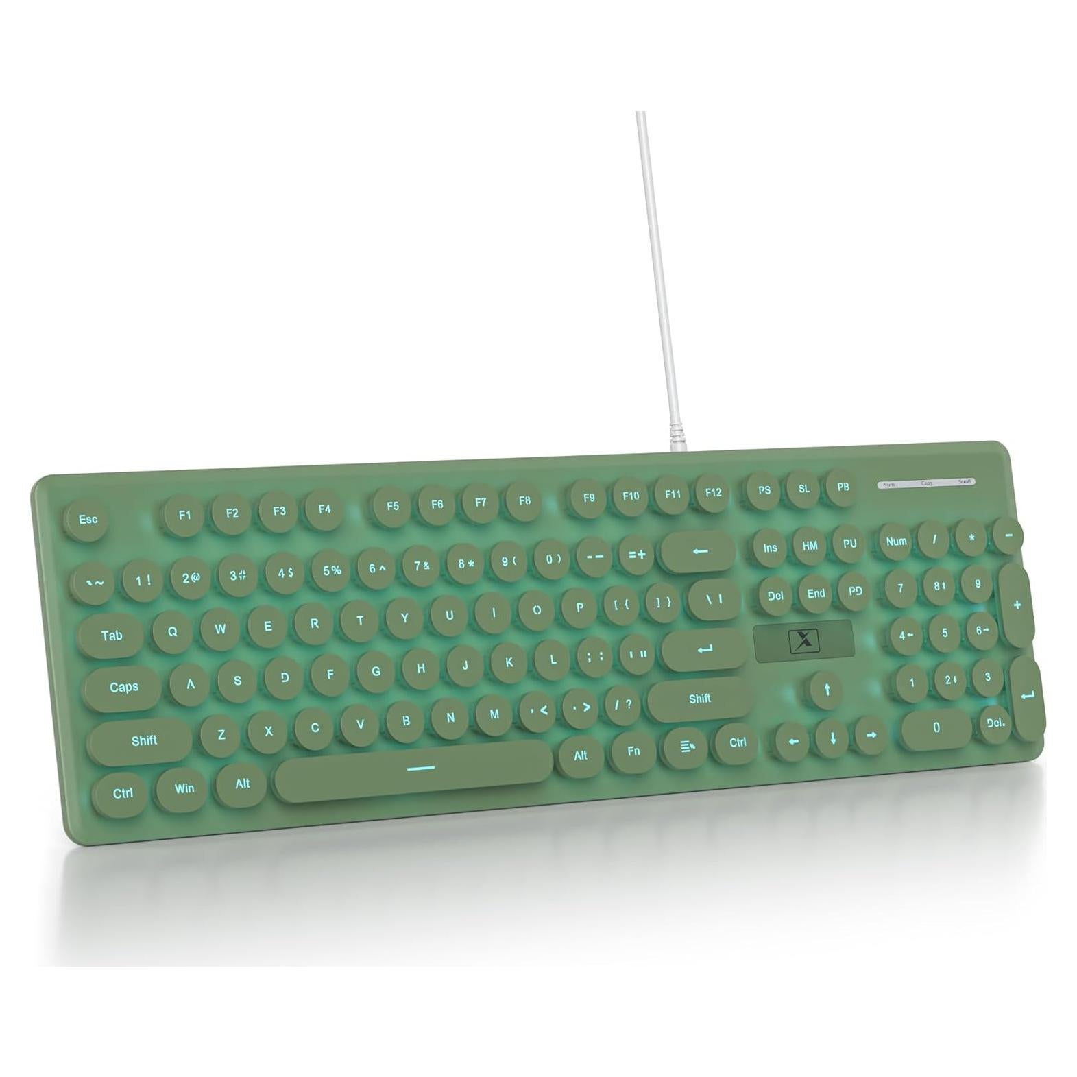 Teclado Membrana Retro Iluminado iRoboosta 104 Teclas Verde