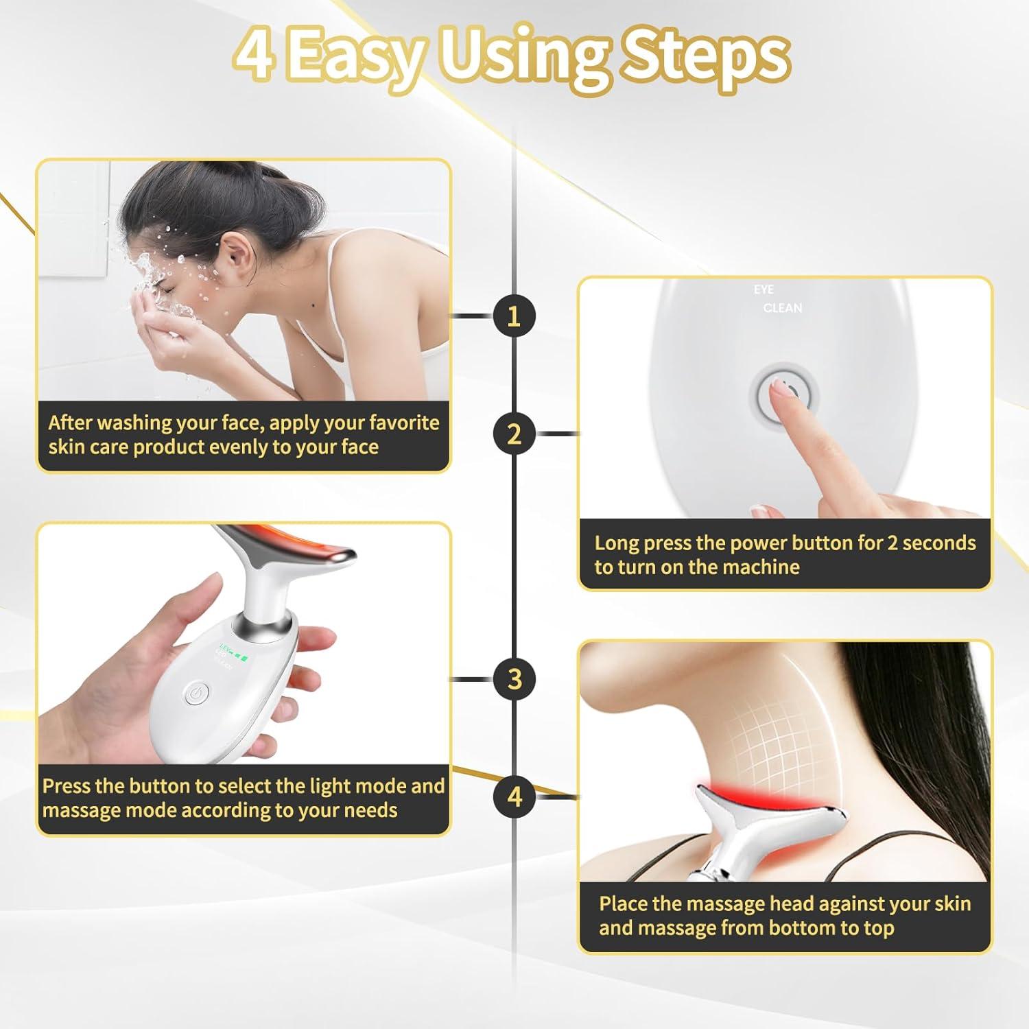 Masajeador Facial LED 7 Colores Li-Tek para Piel Radiante