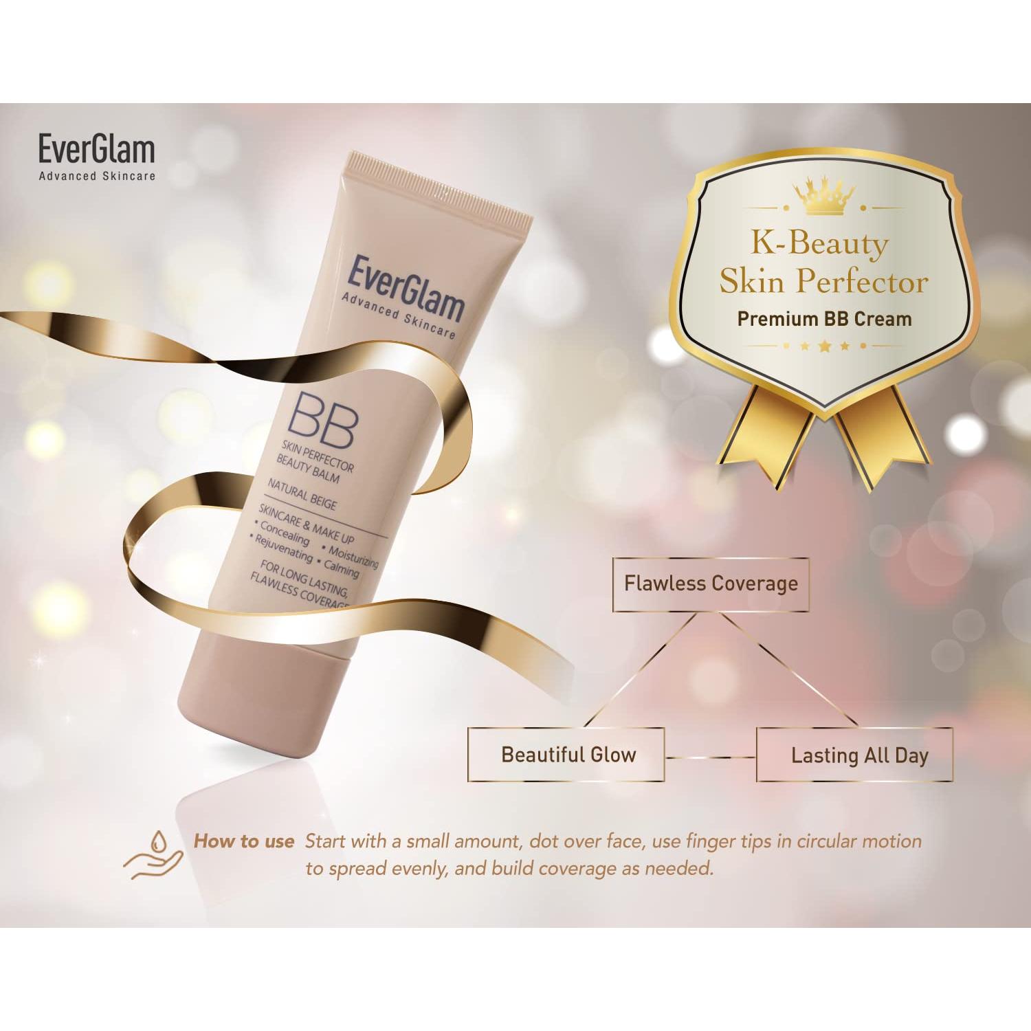 Crema BB Coreana Glamcos Ligera Media 68g - Hidratante y Controladora de Aceite