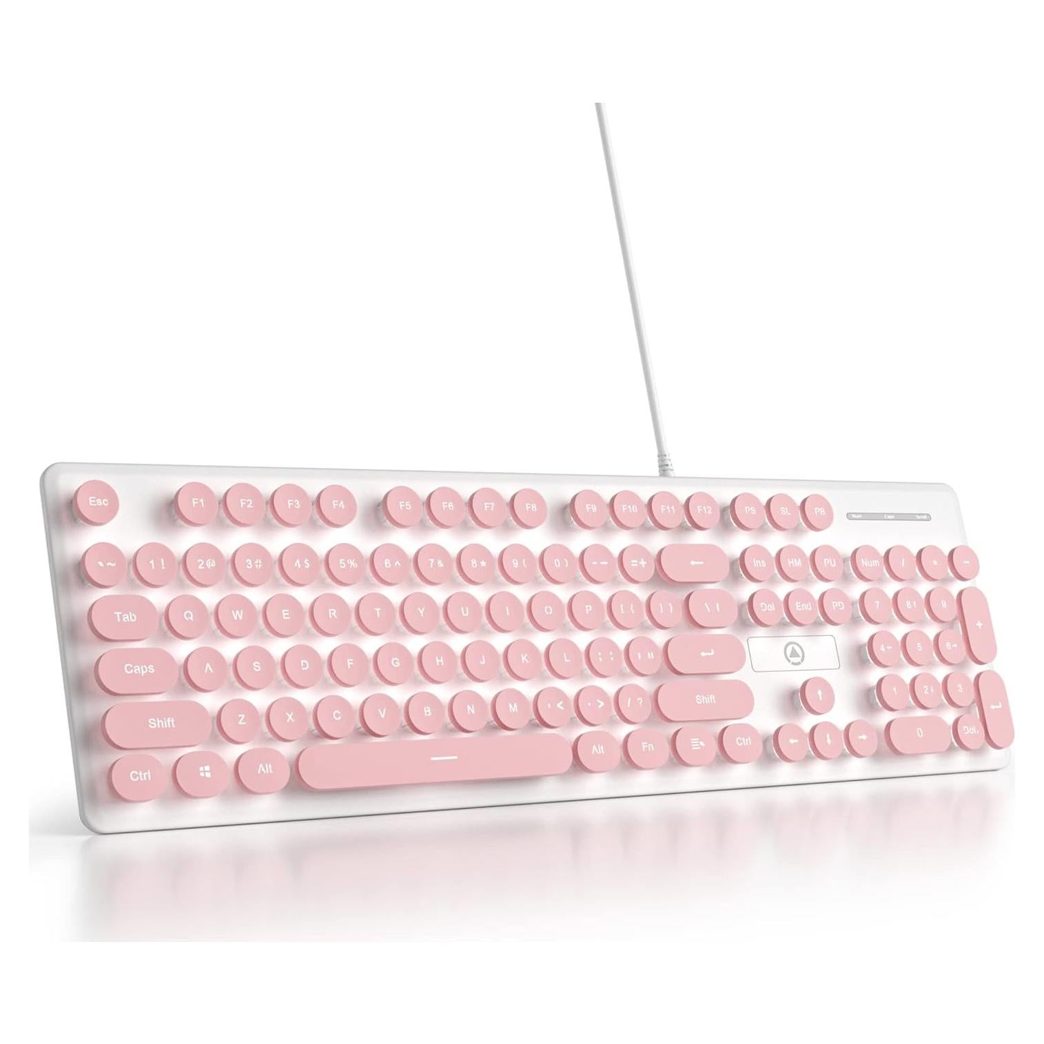 Teclado Membrana Silencioso Mosptnspg V300 Rosa 104 Teclas