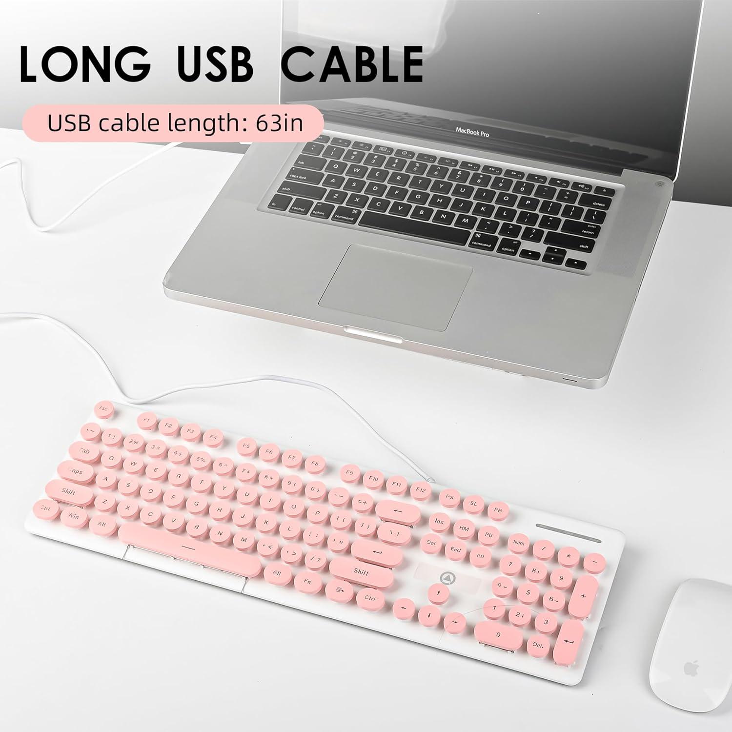 Teclado Membrana Silencioso Mosptnspg V300 Rosa 104 Teclas