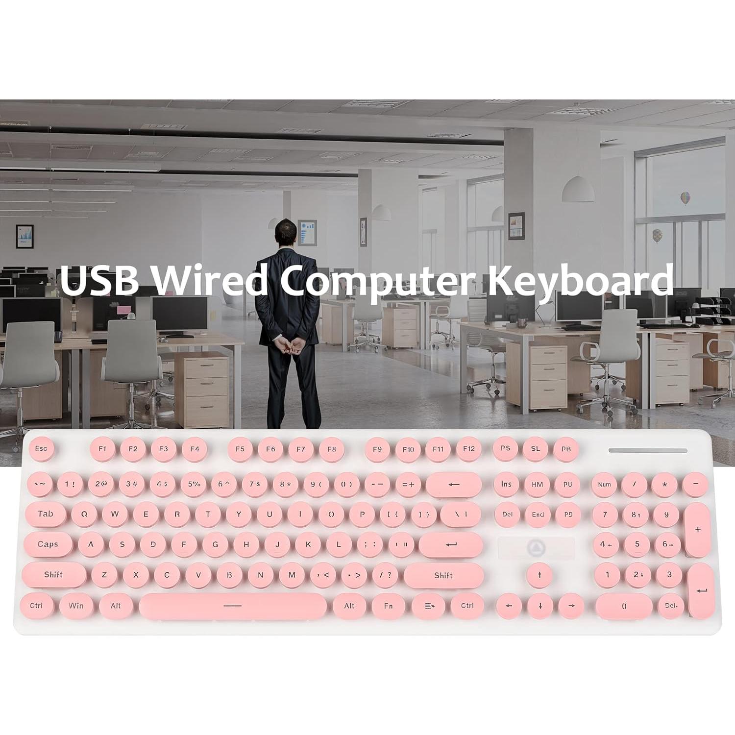 Teclado Membrana Silencioso Mosptnspg V300 Rosa 104 Teclas