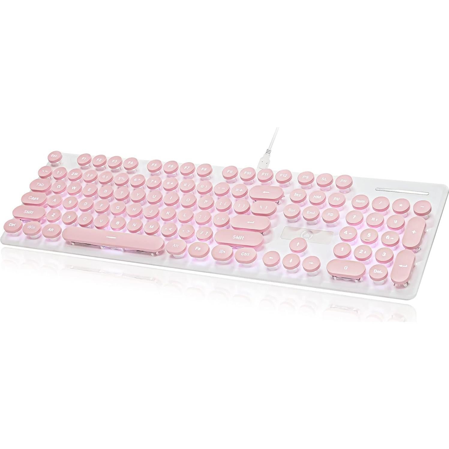 Teclado Membrana Silencioso Mosptnspg V300 Rosa 104 Teclas