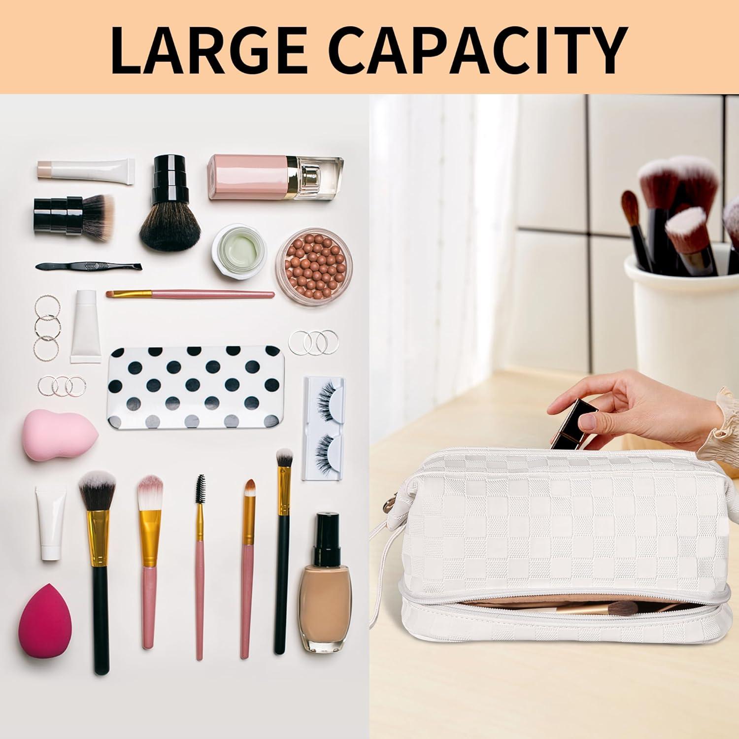 Bolsa de Maquillaje Abiudeng PU Gran Capacidad con Asa