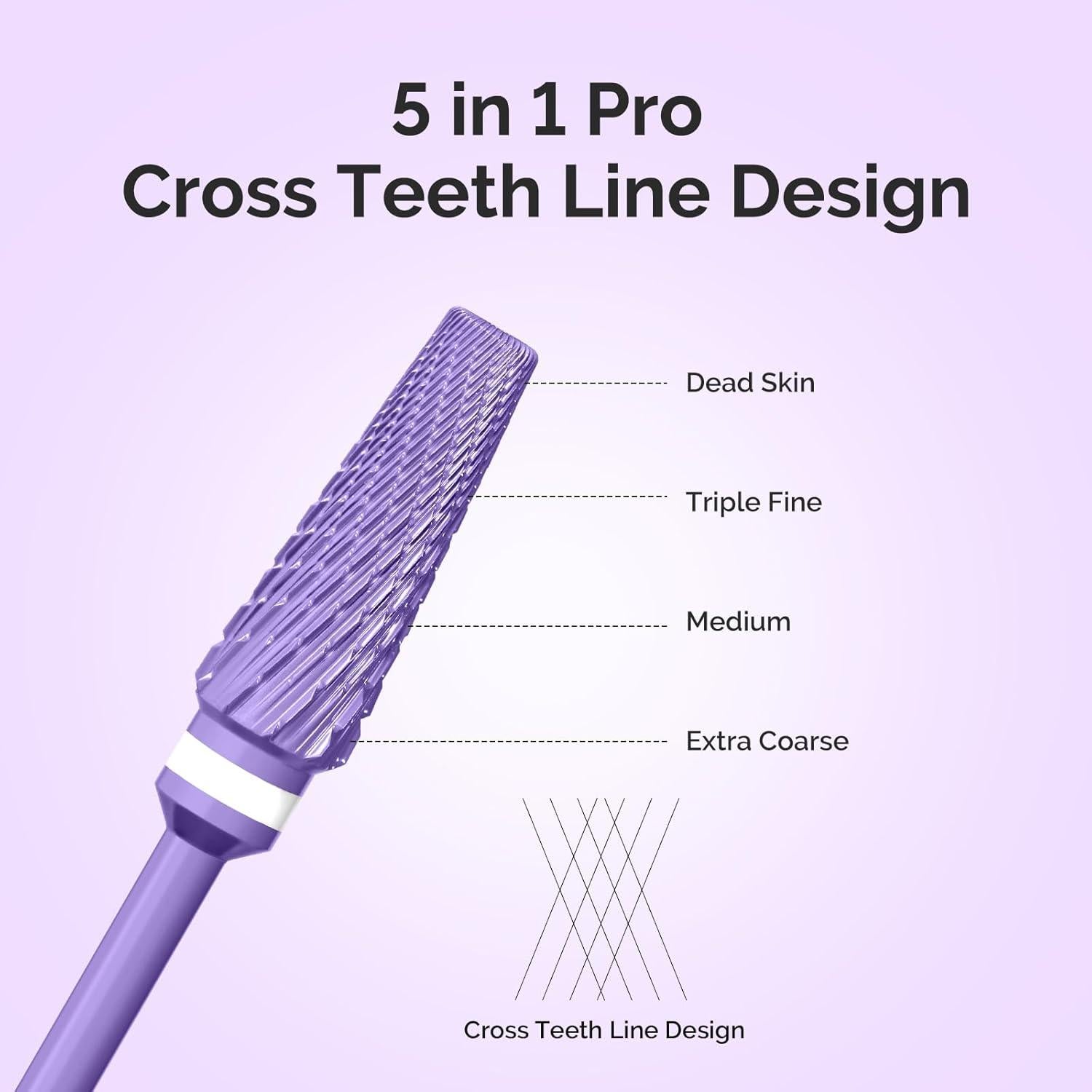 Brocas de Taladro de Uñas MelodySusie 5 en 1 Carburo 2,35mm