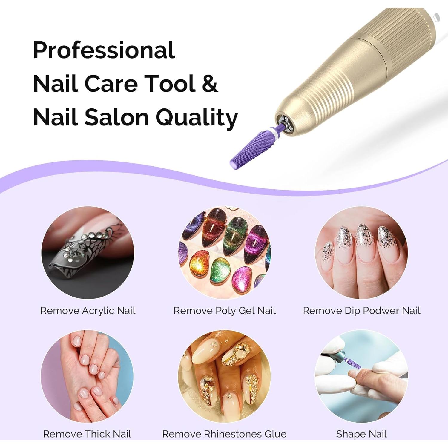 Brocas de Taladro de Uñas MelodySusie 5 en 1 Carburo 2,35mm