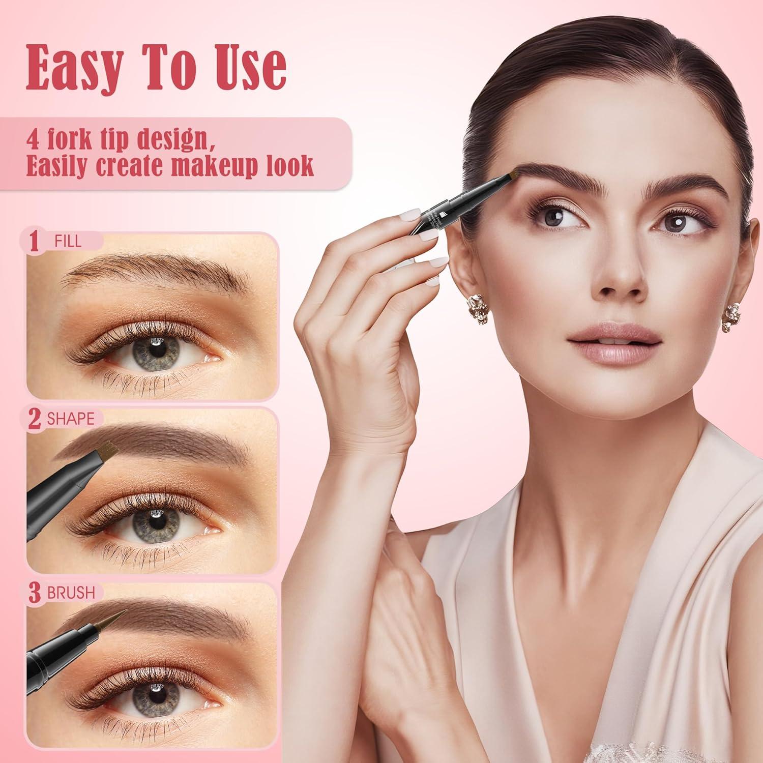 Lápiz de Cejas Microblading DEFSAP 2-en-1 Marrón Claro