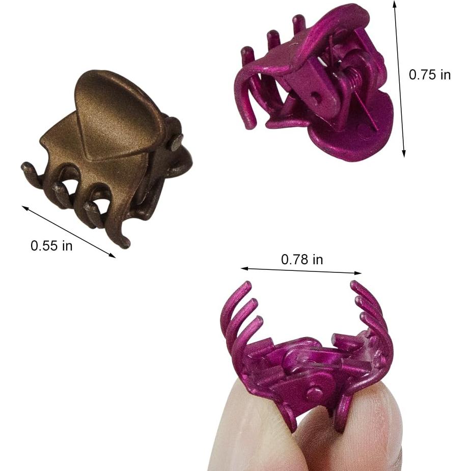 50 Mini Clips de Garra para Cabello Yongdeli Color Mate
