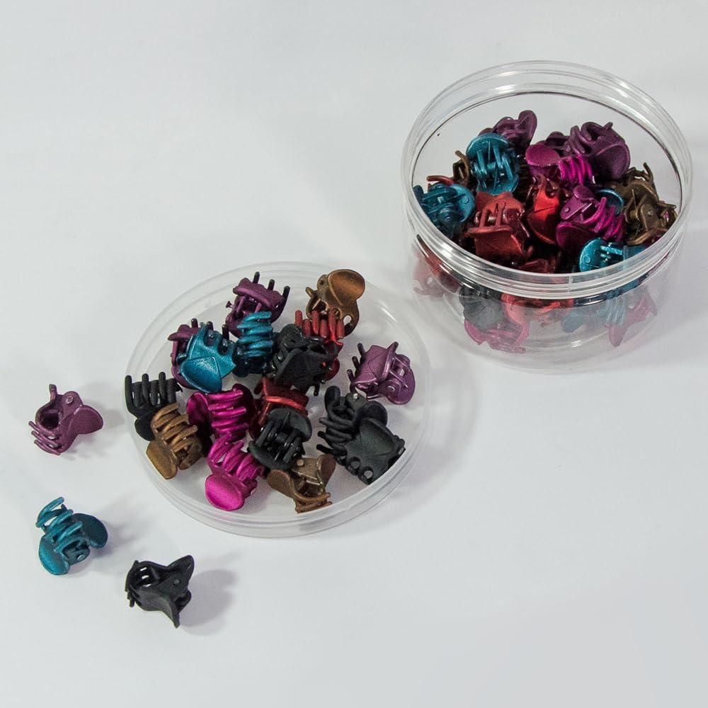 50 Mini Clips de Garra para Cabello Yongdeli Color Mate