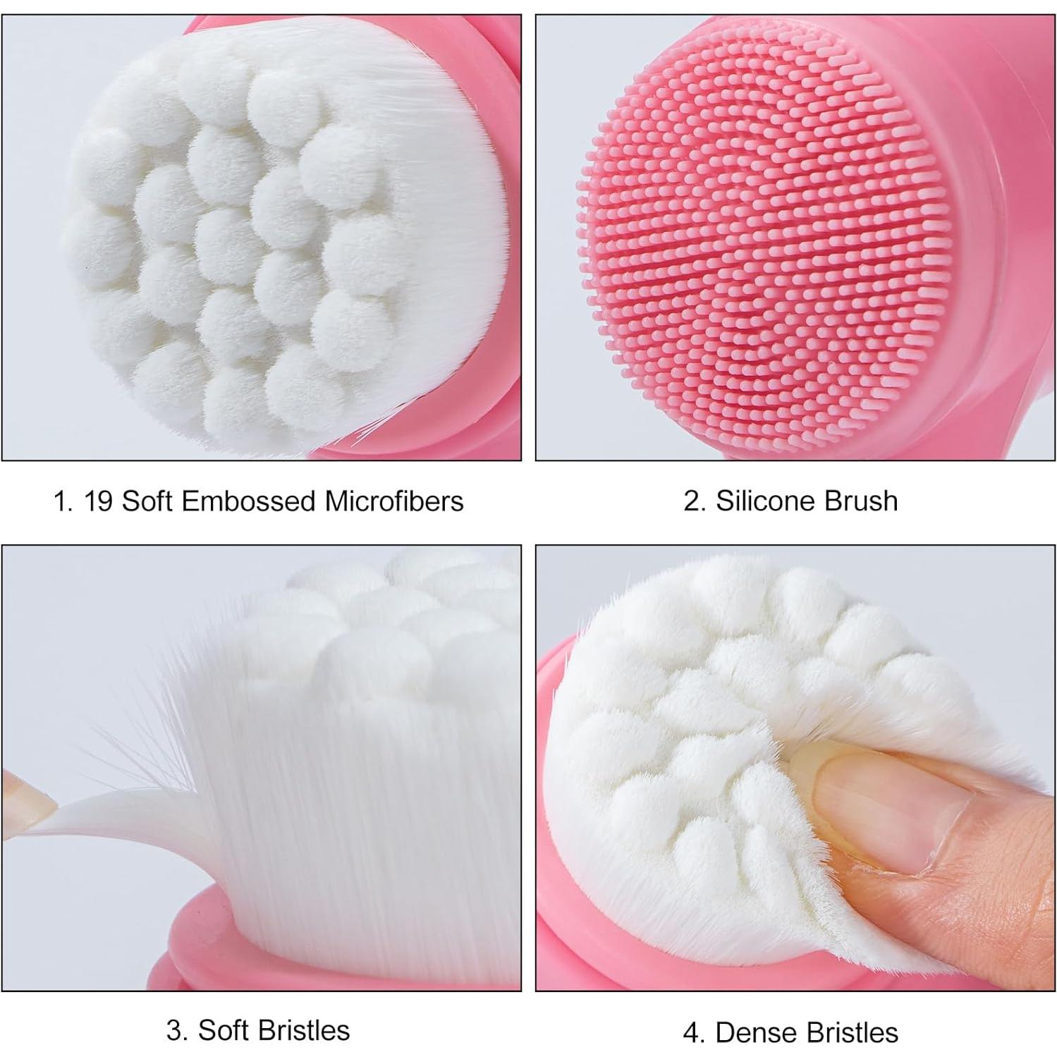 Cepillo Facial Beomeen 2 en 1 Silicona Rosa Gradiente