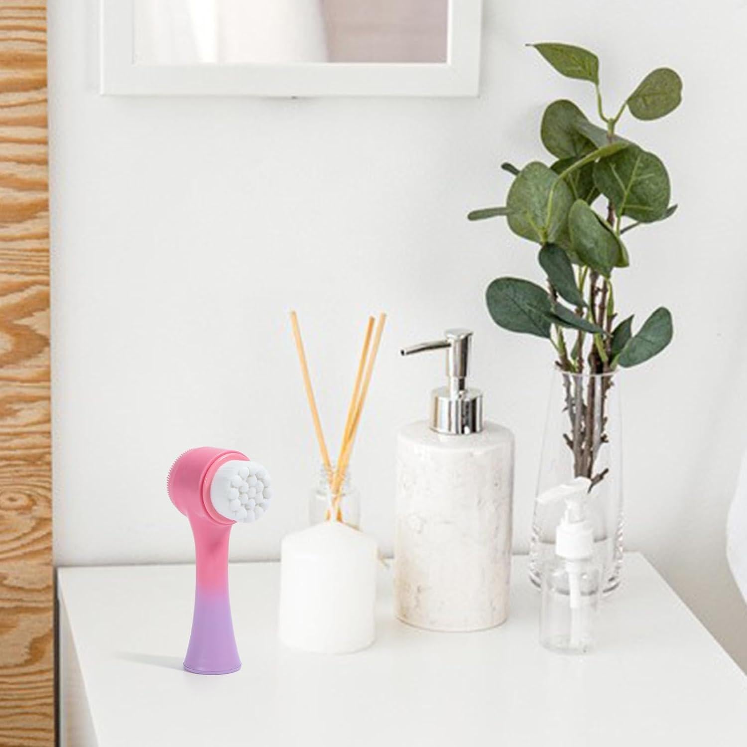 Cepillo Facial Beomeen 2 en 1 Silicona Rosa Gradiente