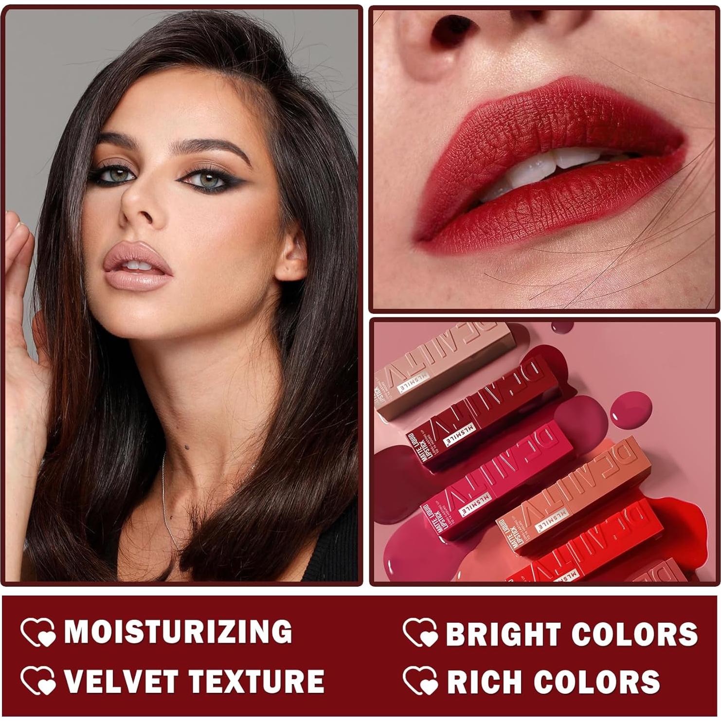 Lápiz Labial Líquido Mate QIUFSSE 02 Naranja Larga Duración