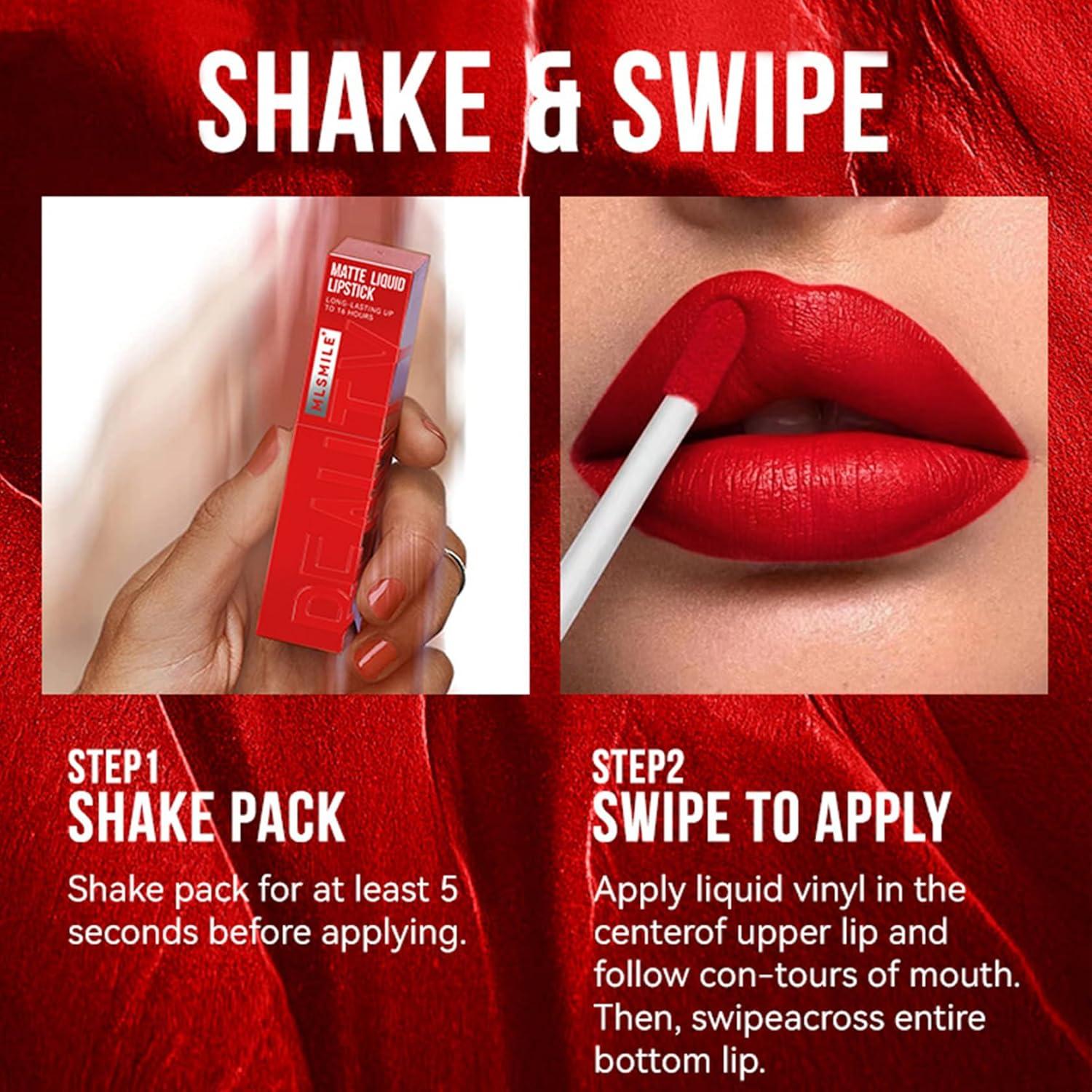 Lápiz Labial Líquido Mate QIUFSSE 02 Naranja Larga Duración