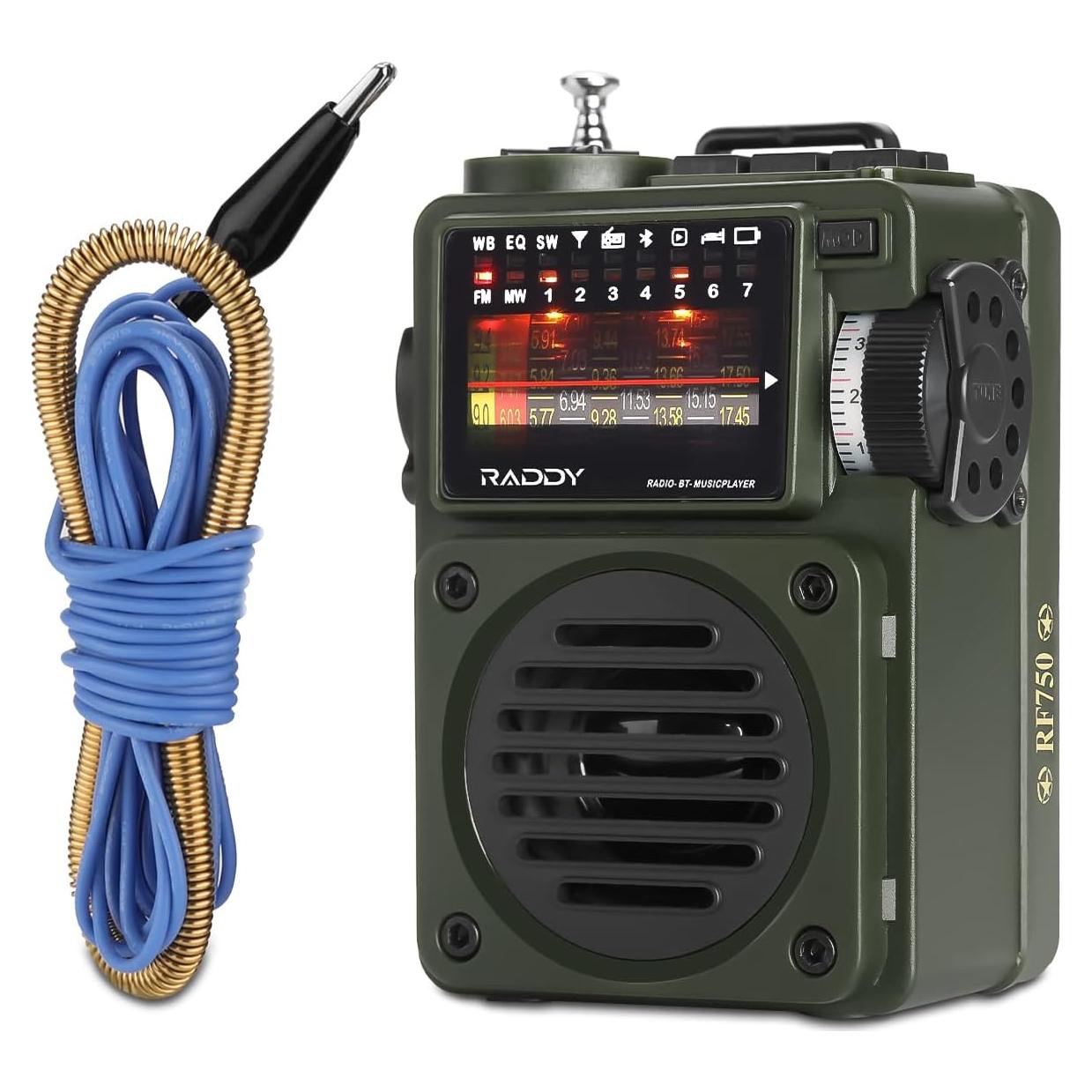 Radio Portátil Raddy RF750 AM/FM/SW/WB con Alertas NOAA