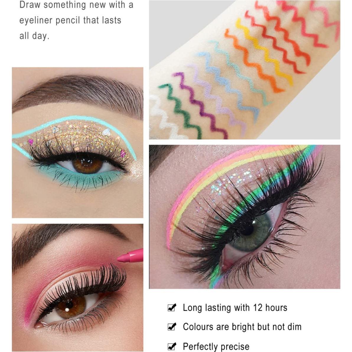 Lápiz de Eyeliner Retráctil ONarisae Verde 2 Pcs A Prueba de Manchas