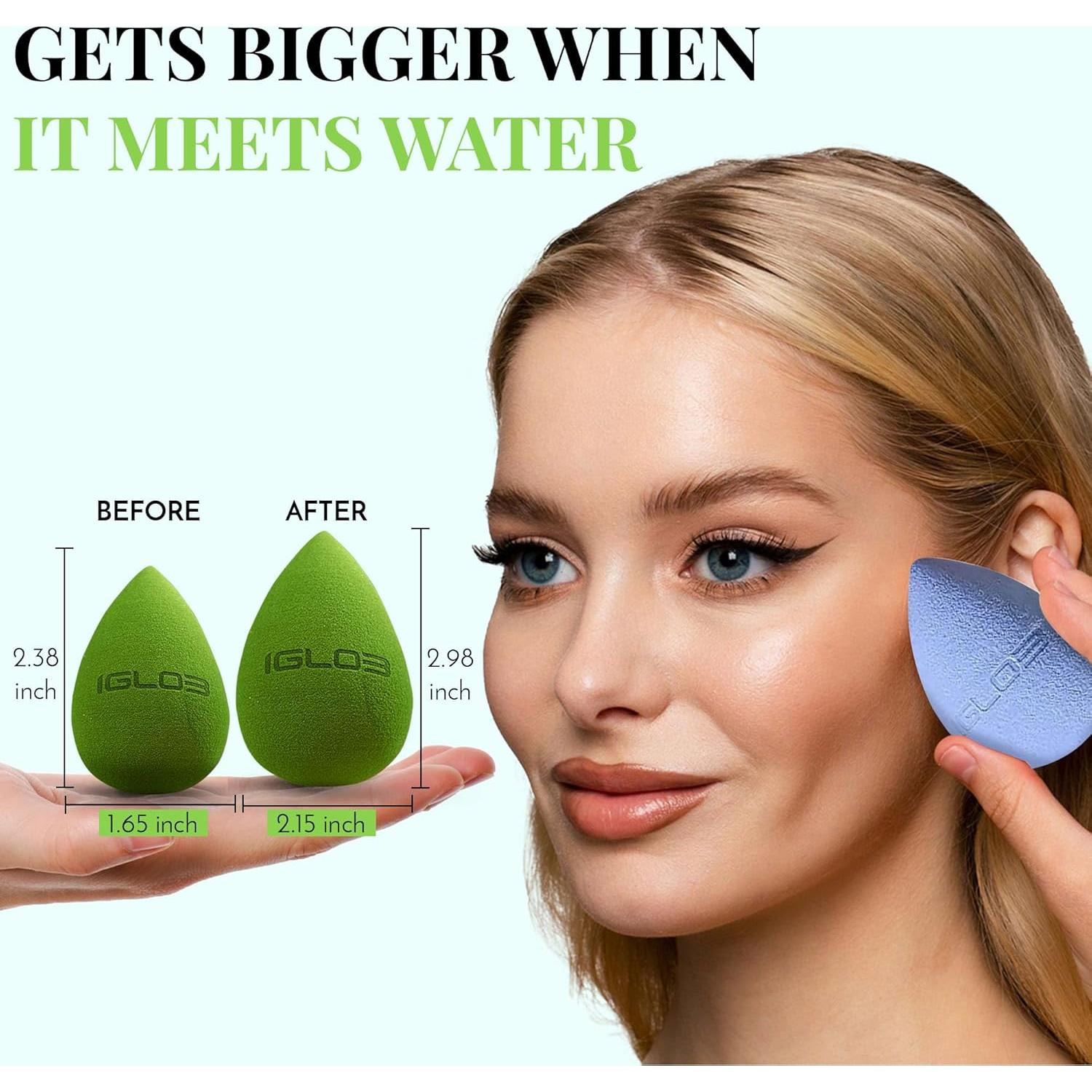 Juego de Esponjas de Maquillaje IGLO3 4 Piezas Verde