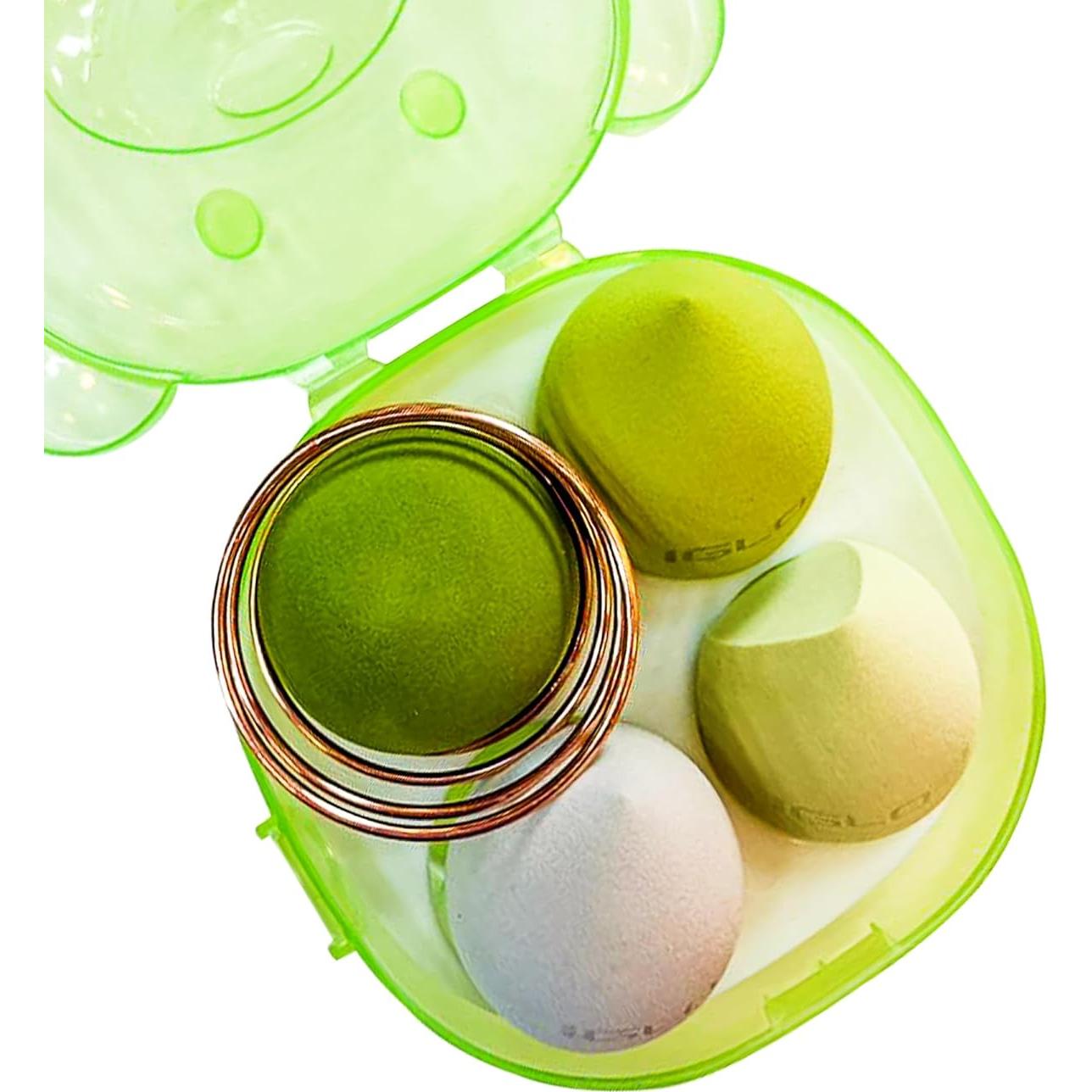Juego de Esponjas de Maquillaje IGLO3 4 Piezas Verde