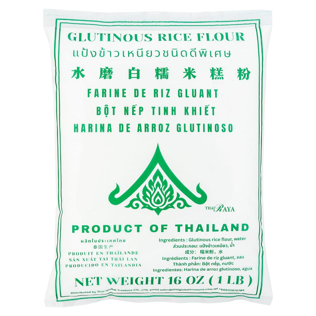 Harina de Arroz Glutinoso Thairaya 450g - Sin Gluten, Vegana