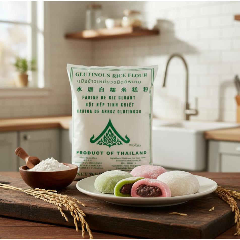 Harina de Arroz Glutinoso Thairaya 450g - Sin Gluten, Vegana