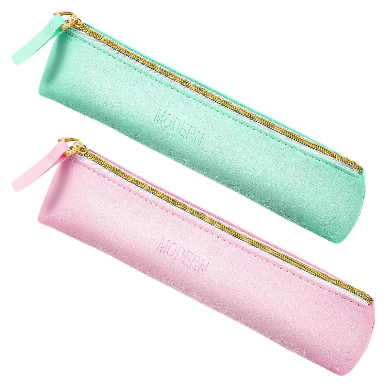 Estuche Cosmético Tucnoeu 20cm Cuero PU Verde Rosa