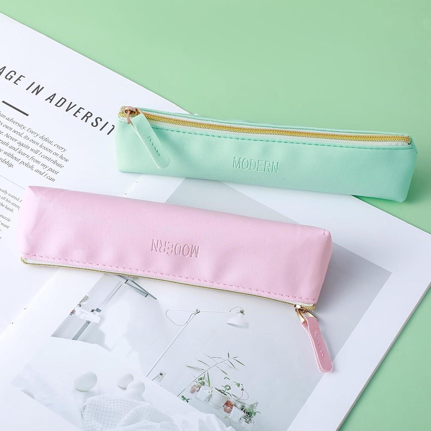 Estuche Cosmético Tucnoeu 20cm Cuero PU Verde Rosa