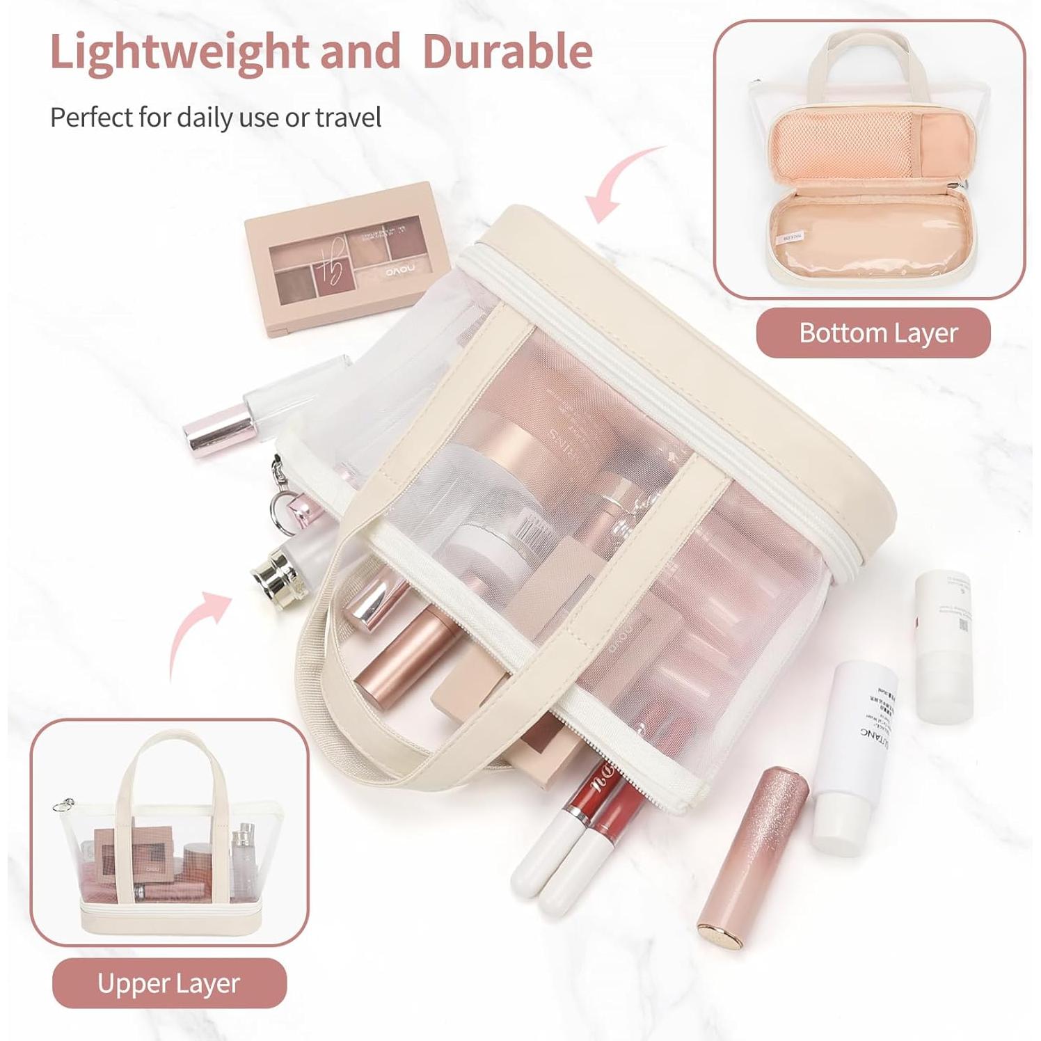 Bolso de Maquillaje OCHEAL Beige 22.8x9.7x15.2cm Multifuncional