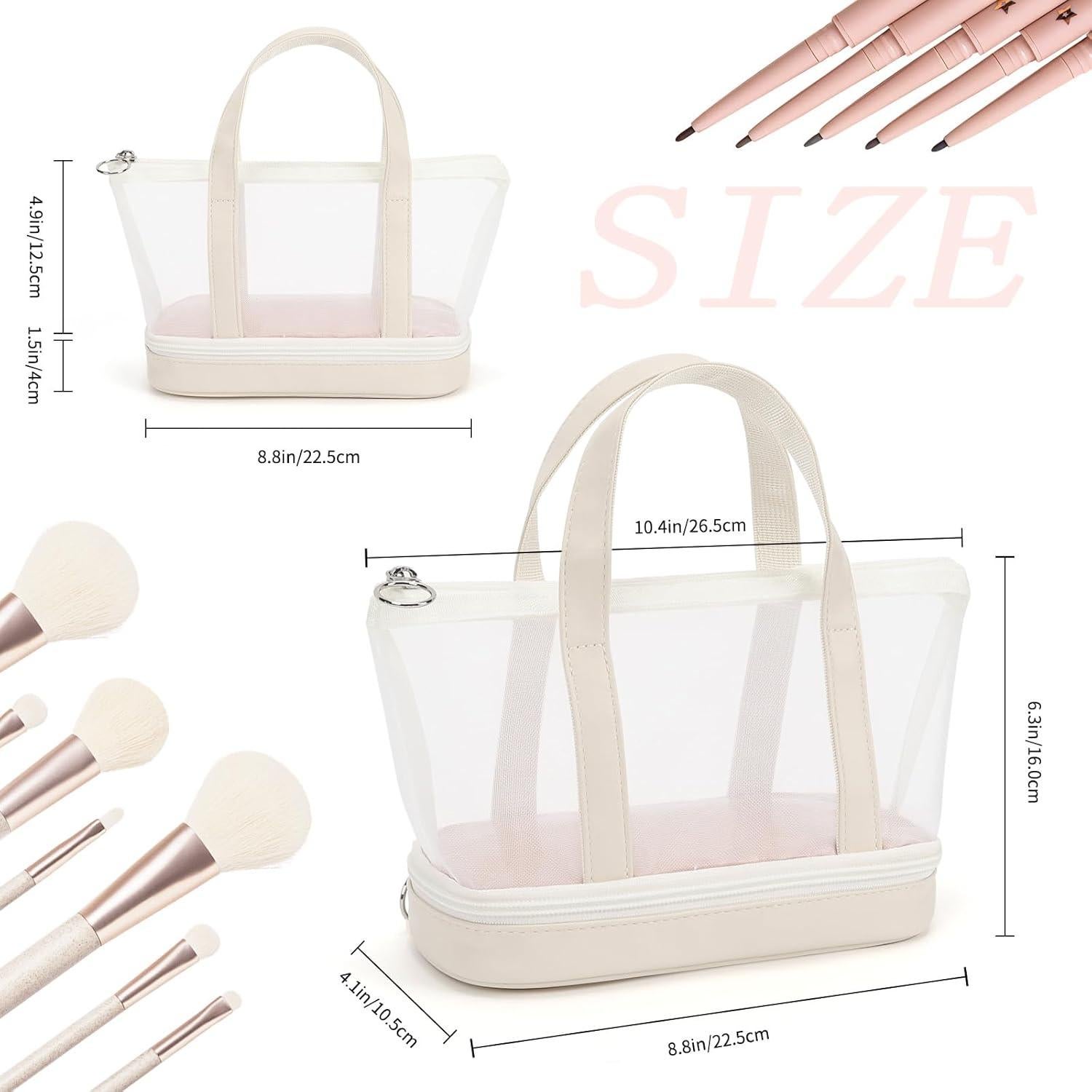 Bolso de Maquillaje OCHEAL Beige 22.8x9.7x15.2cm Multifuncional