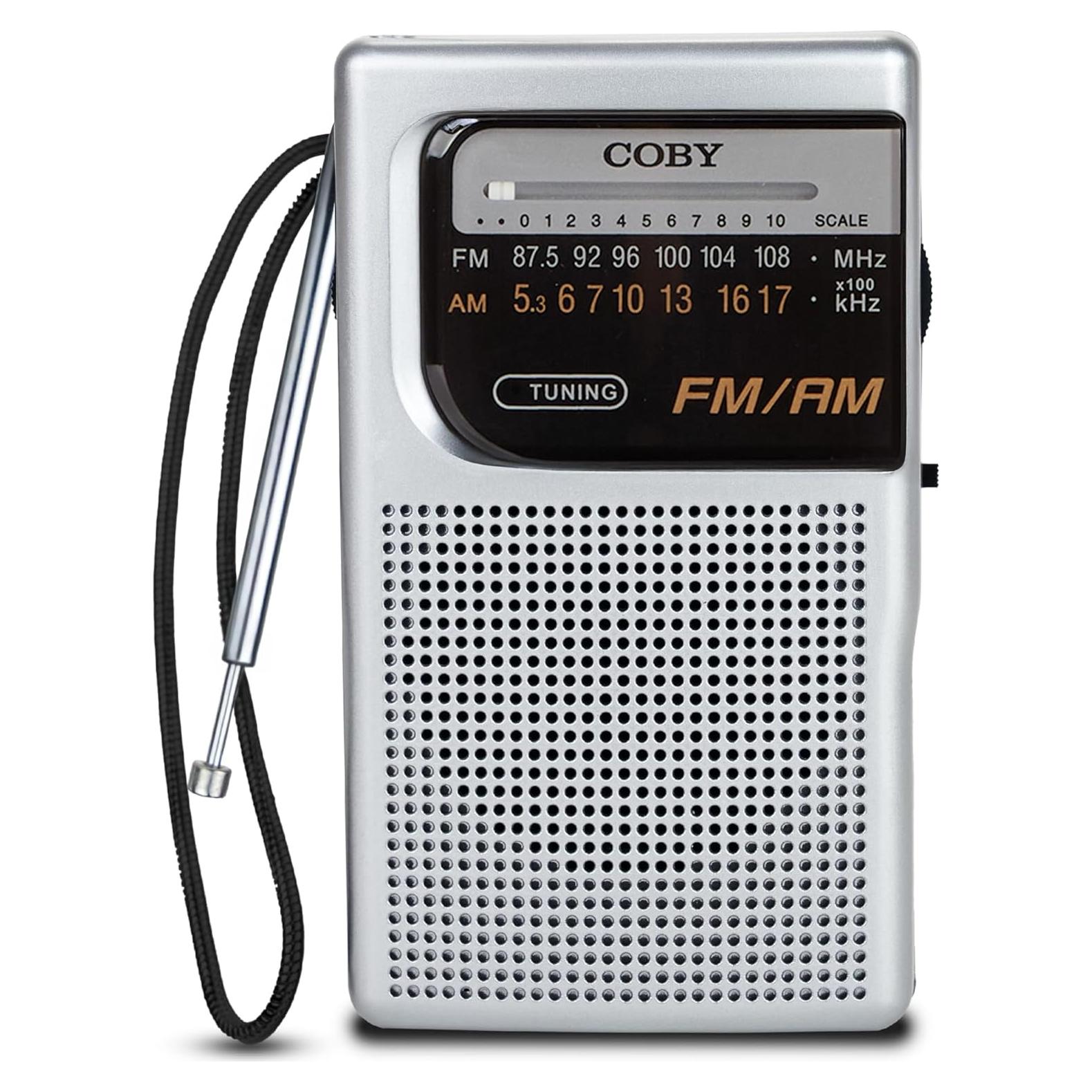 Radio Portátil Coby CR-203-SLV AM/FM 800 Horas Batería
