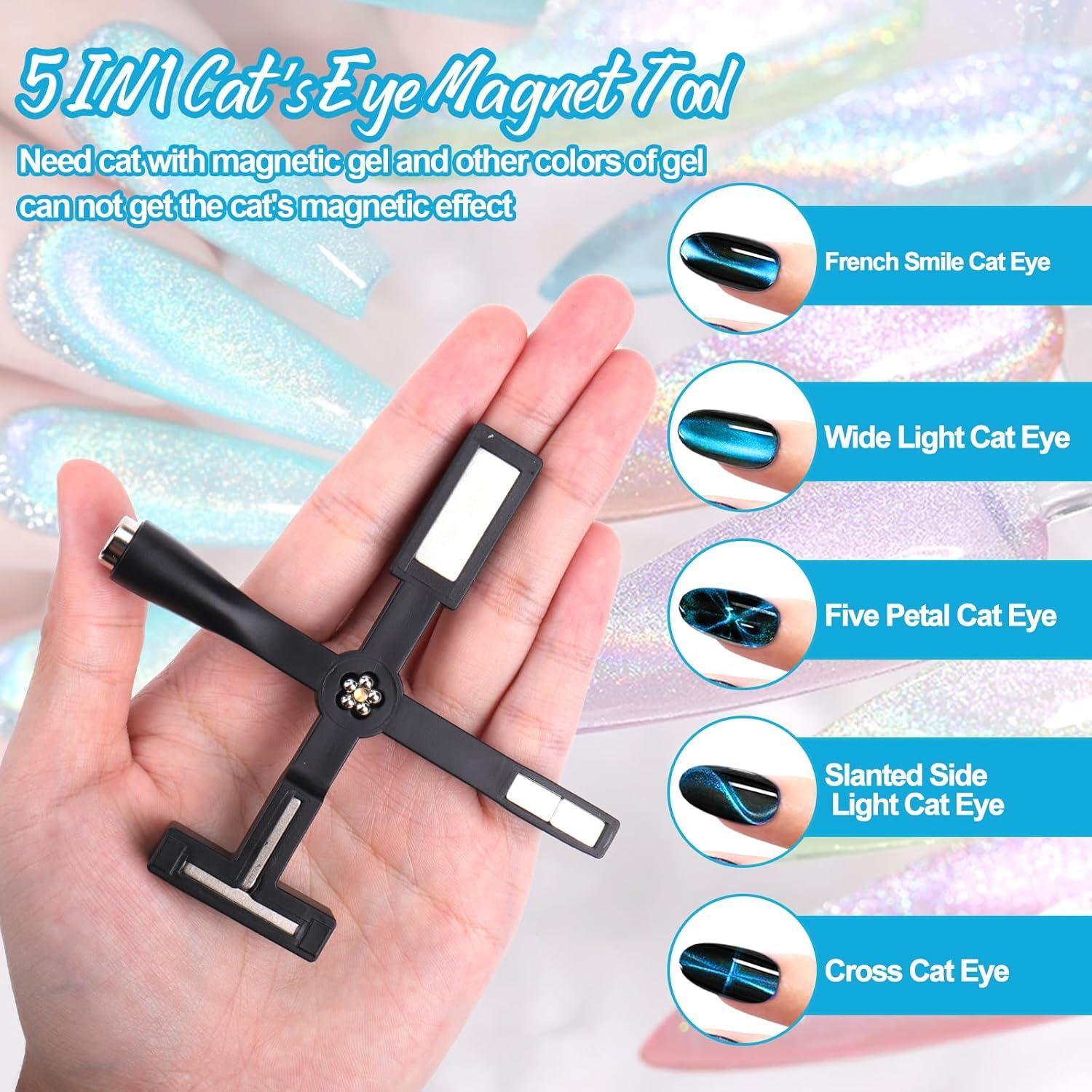 Varita Magnética de Uñas Vodolo 5 en 1 Efecto Ojo de Gato