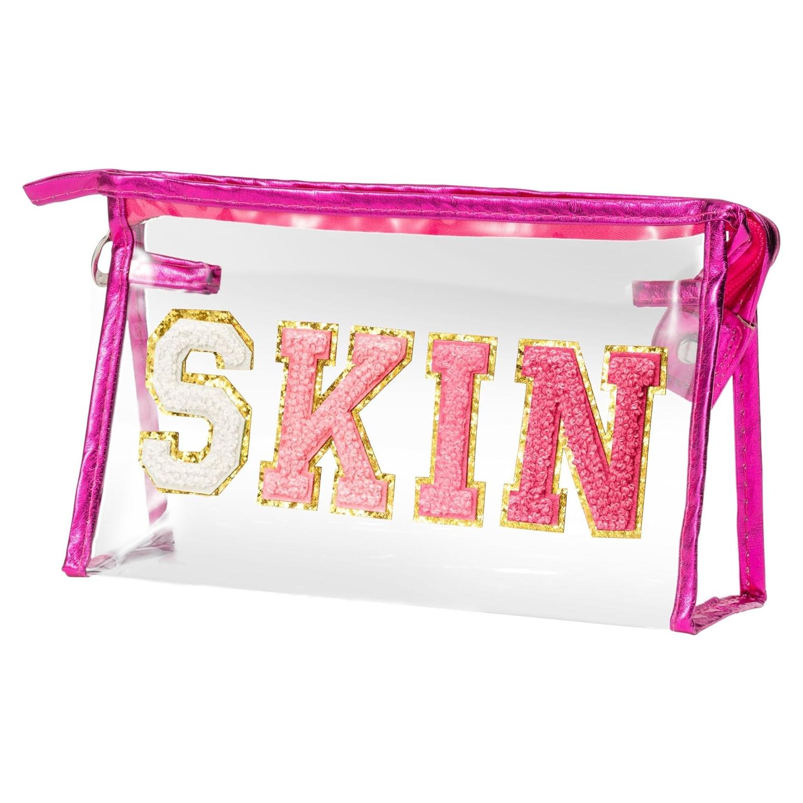 Bolsa de Maquillaje Preppy Patch Skin - PVC Impermeable 22,5x14x7cm
