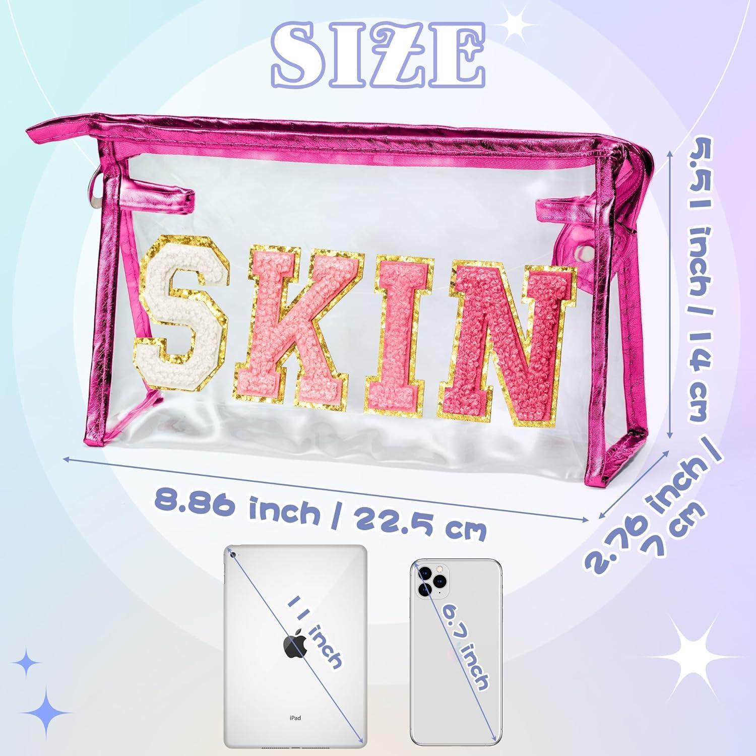Bolsa de Maquillaje Preppy Patch Skin - PVC Impermeable 22,5x14x7cm