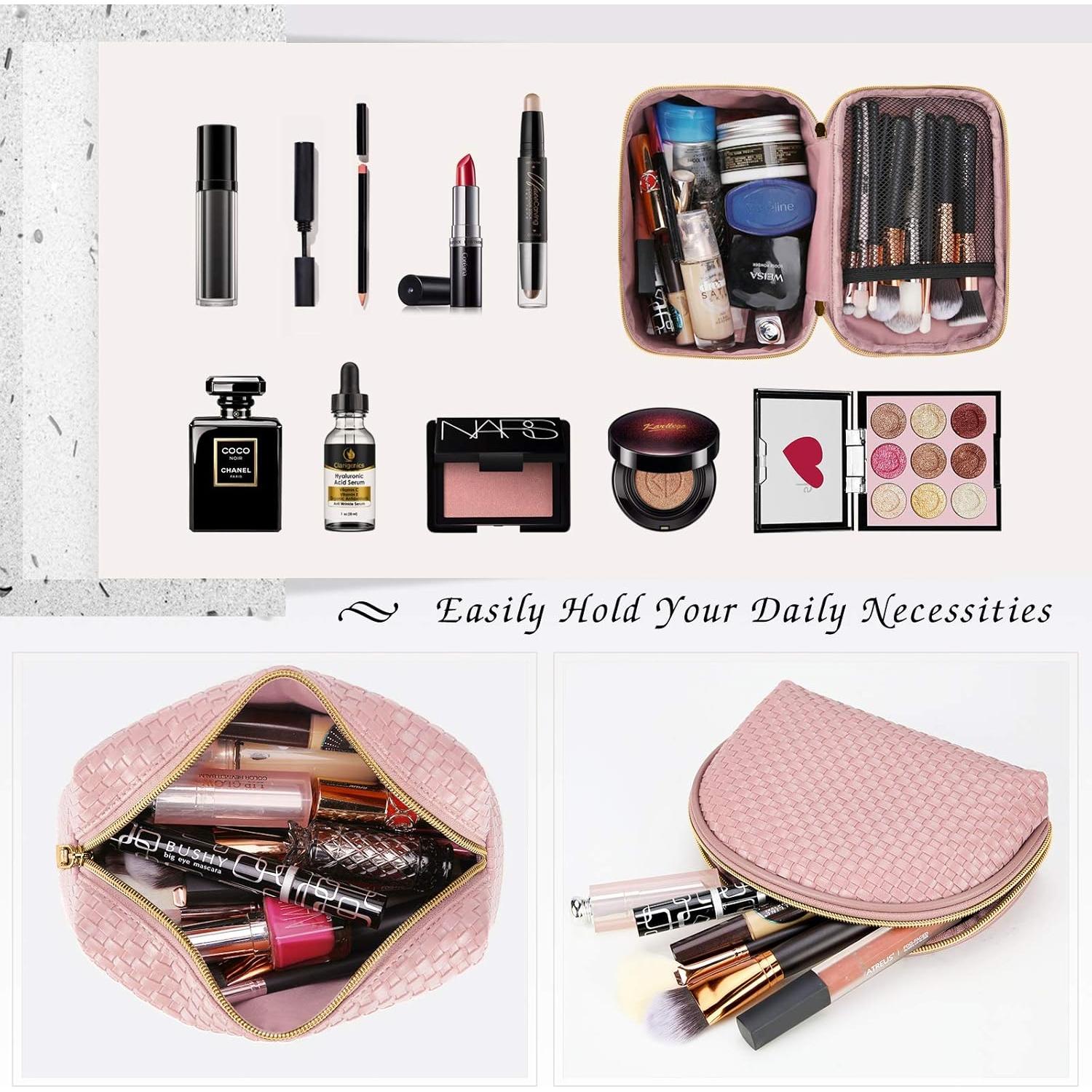 Bolsa de Maquillaje KTMOUW 3 Pcs Impermeable Rosa