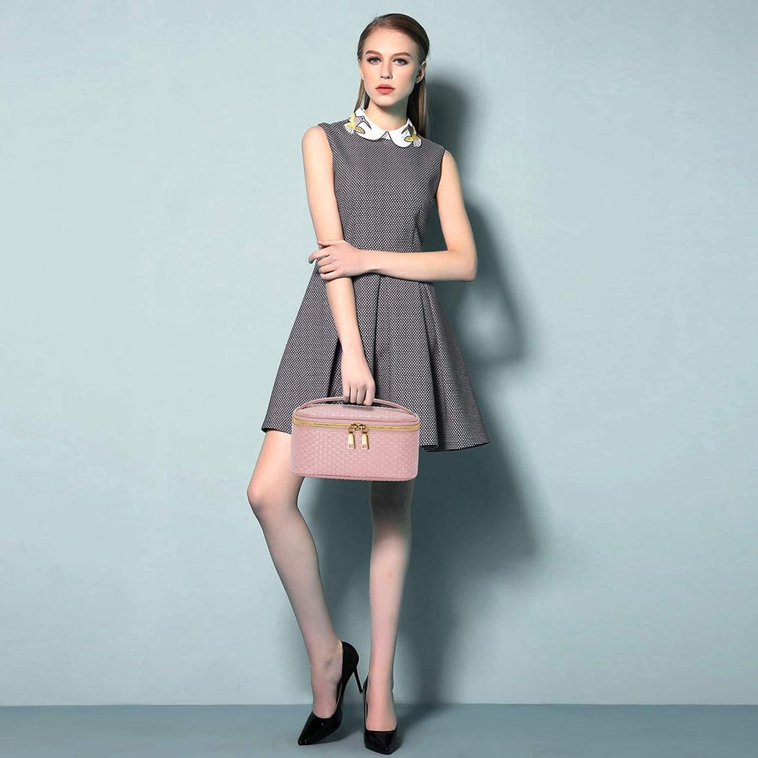 Bolsa de Maquillaje KTMOUW 3 Pcs Impermeable Rosa