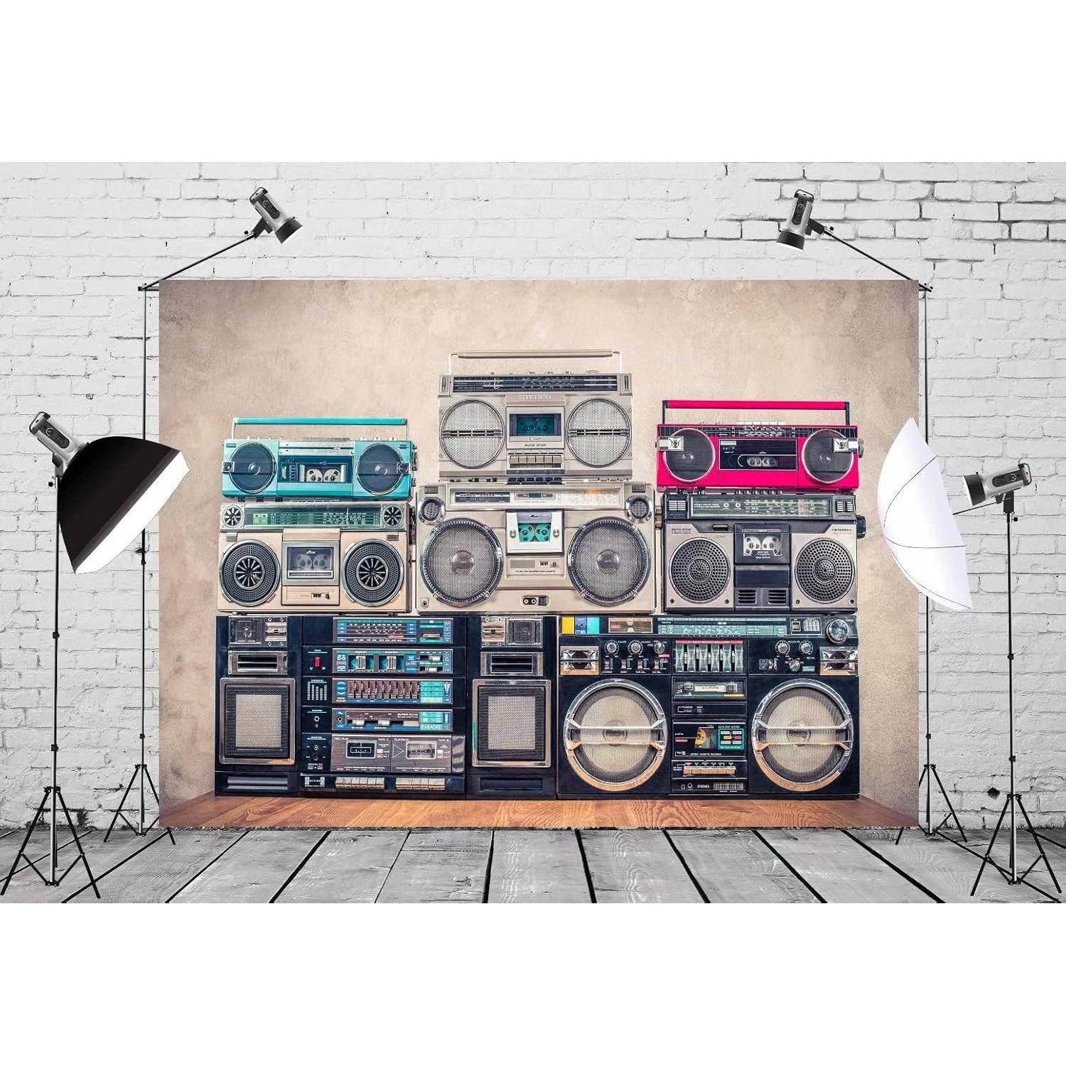 Fondo Fotográfico BELECO 2.5x1.8m Retro 80s Música