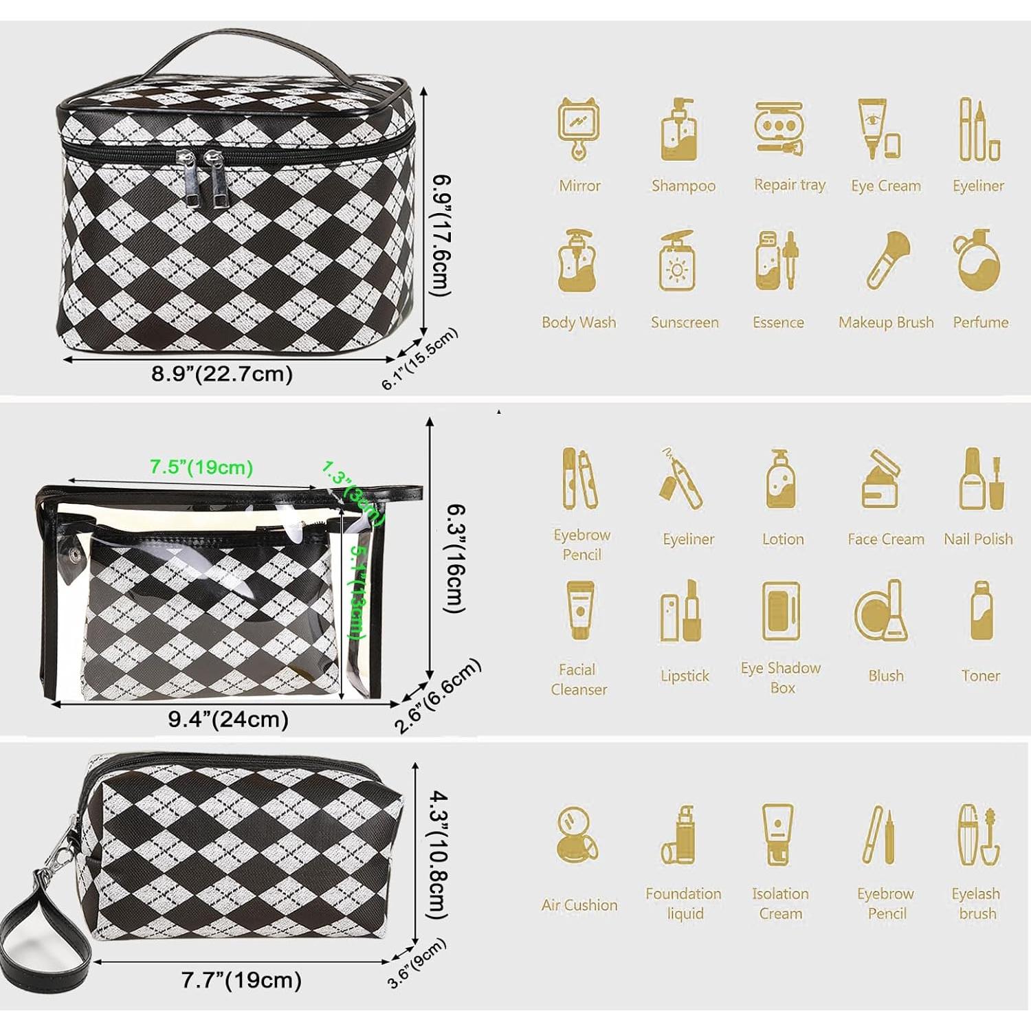 Juego de 4 Bolsas de Maquillaje Jiffordwind Impermeables