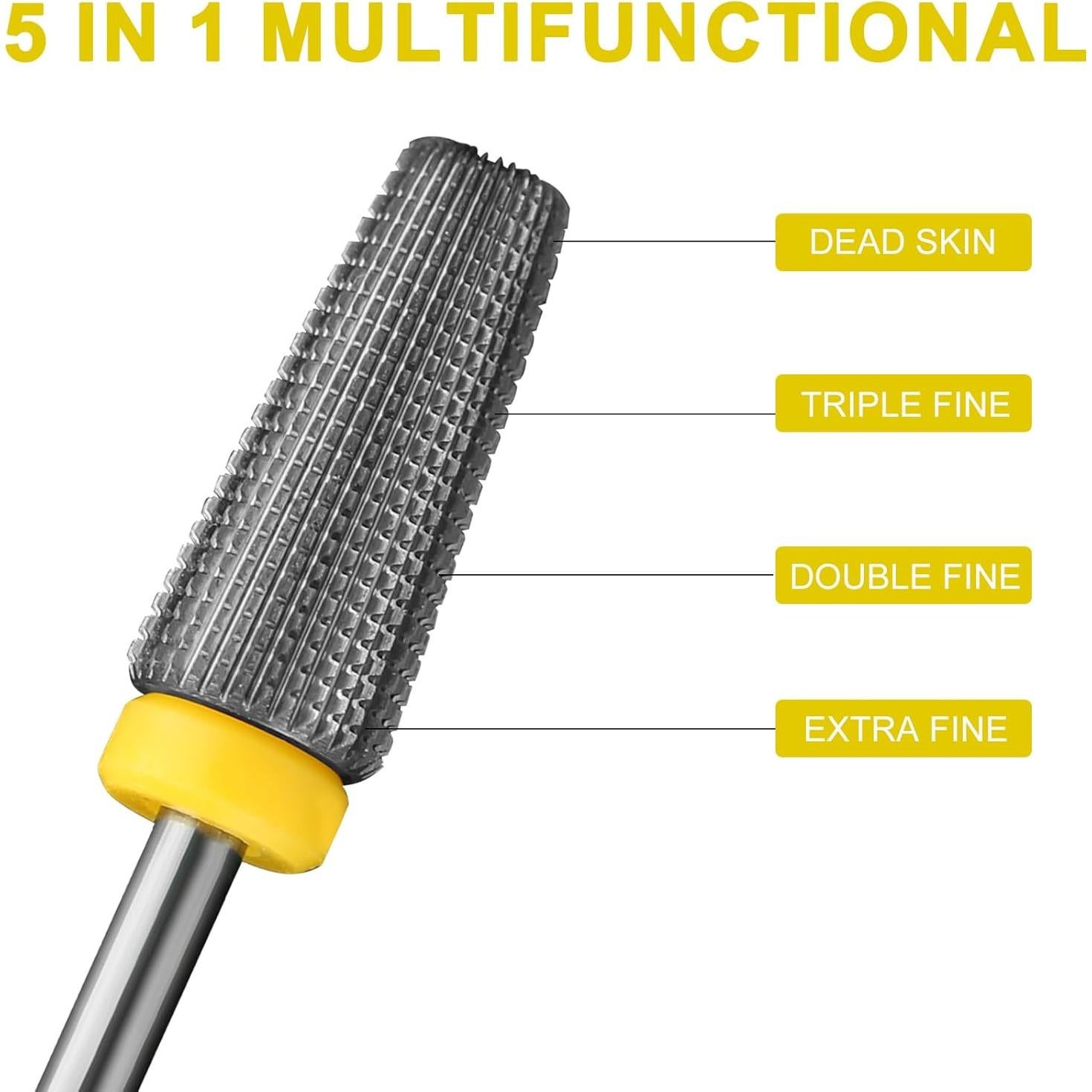 Broca de Uña Carburo 5 en 1 Extra Fino para Manicura