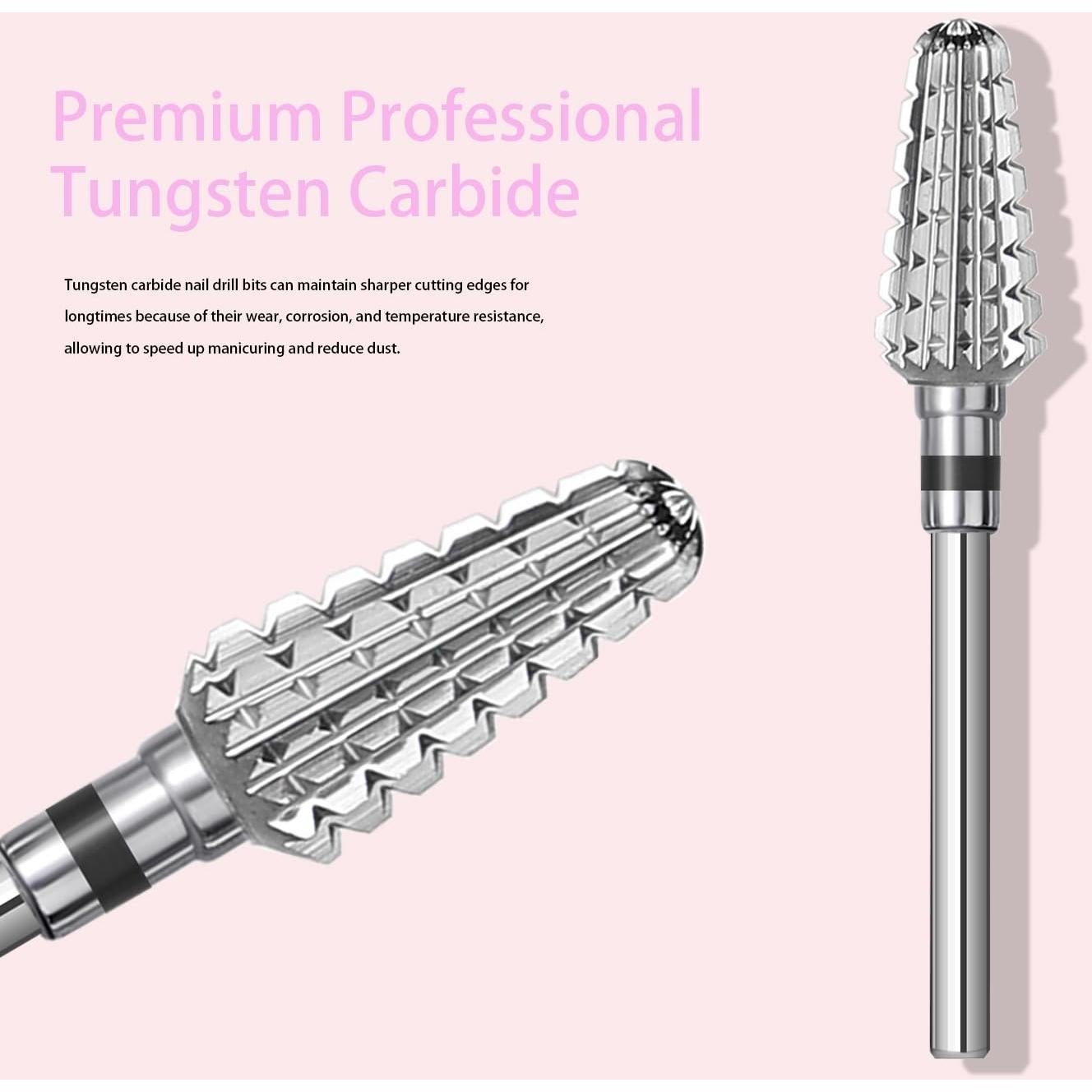 Brocas de Uñas Tornado ERUIKA 3,2 mm Extra Grueso Plata