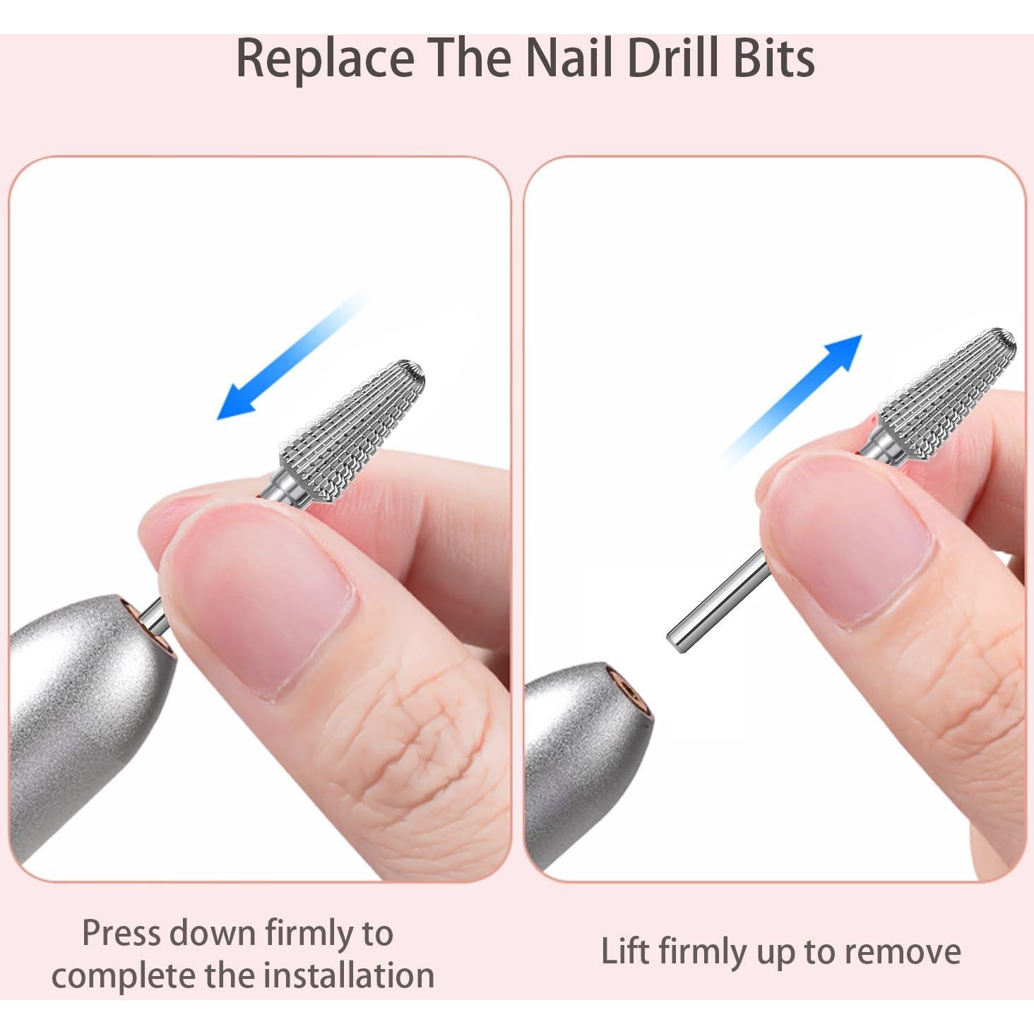 Brocas de Uñas Tornado ERUIKA 3,2 mm Extra Grueso Plata